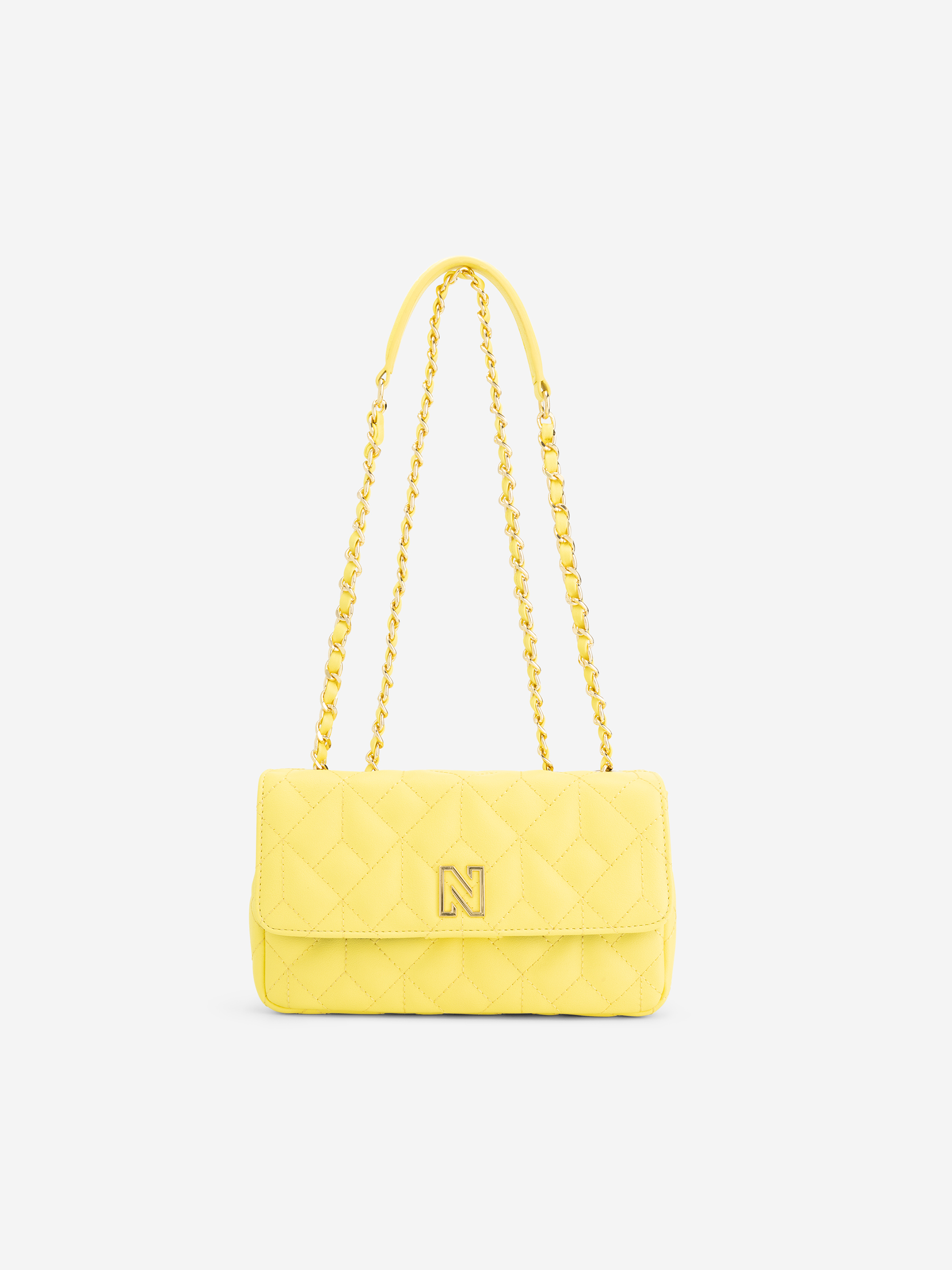 Quilted shoulderbag with chain