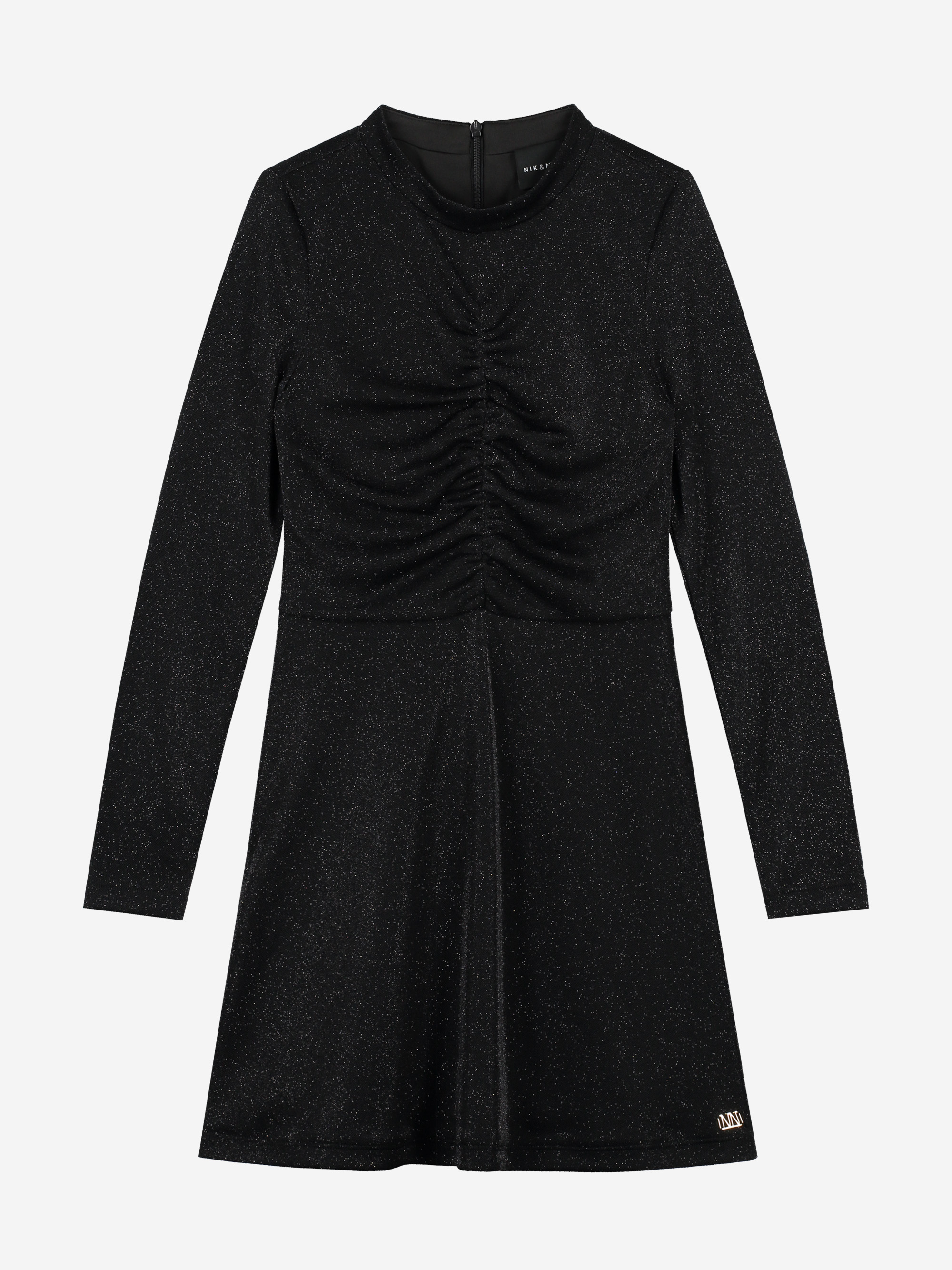 A-line dress in glitter mesh fabric
