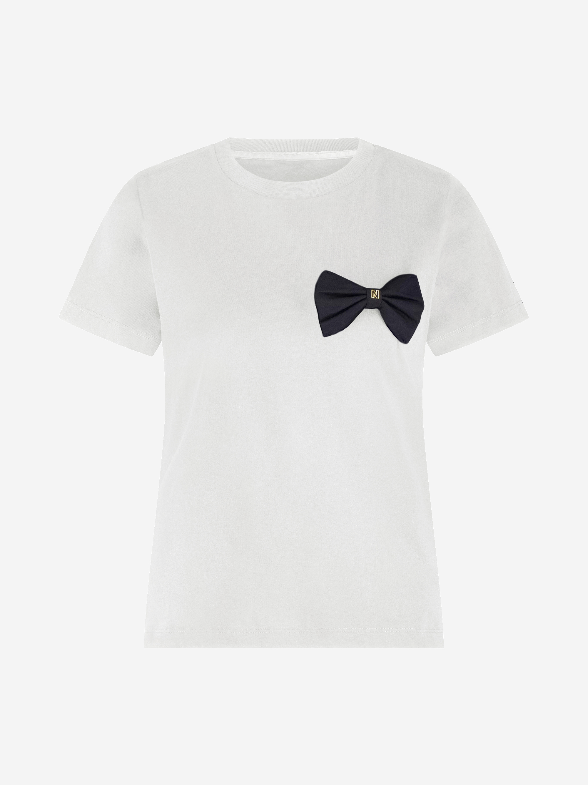 T-shirt with decorative bow