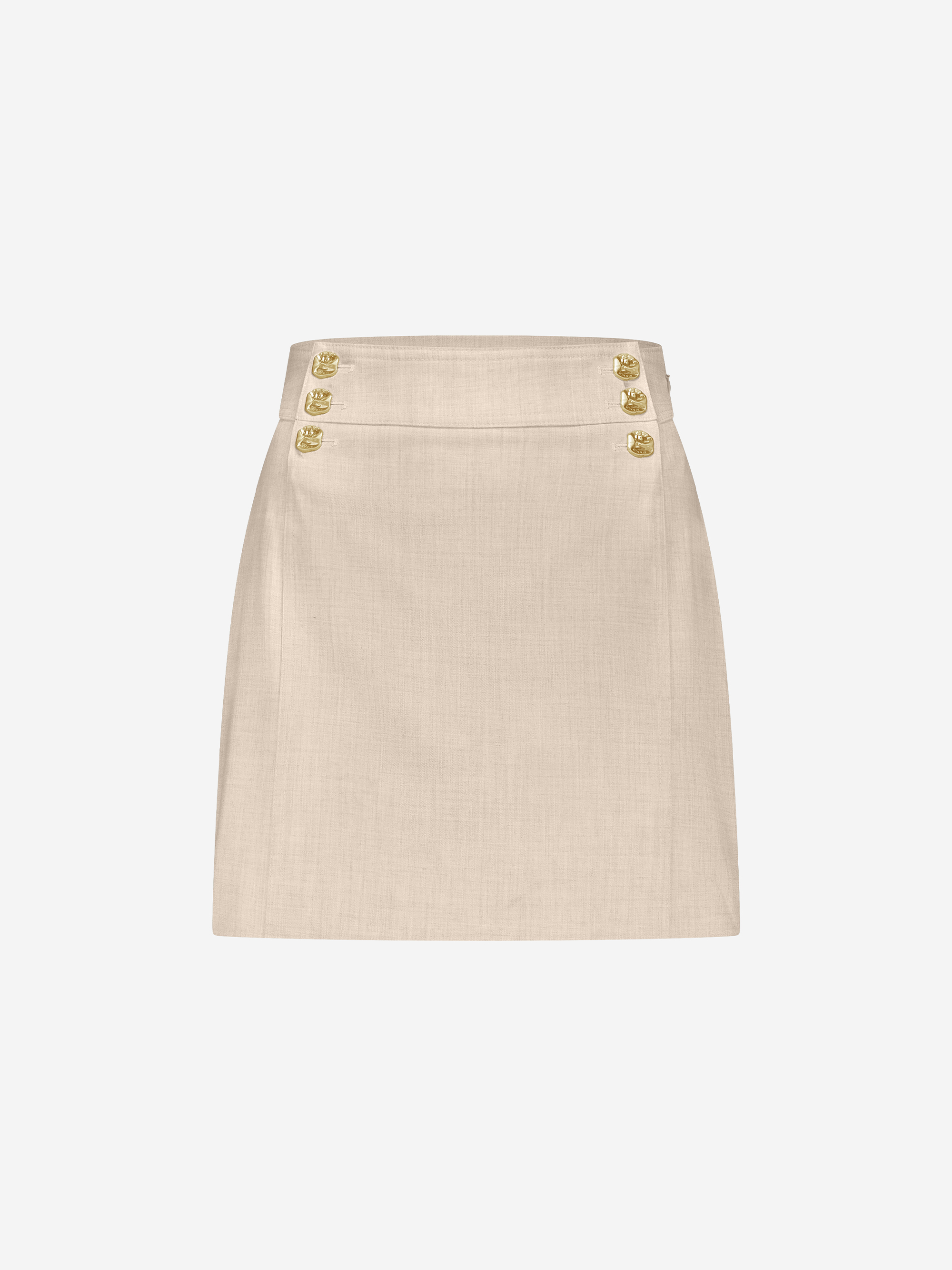 Melange skirt with button details