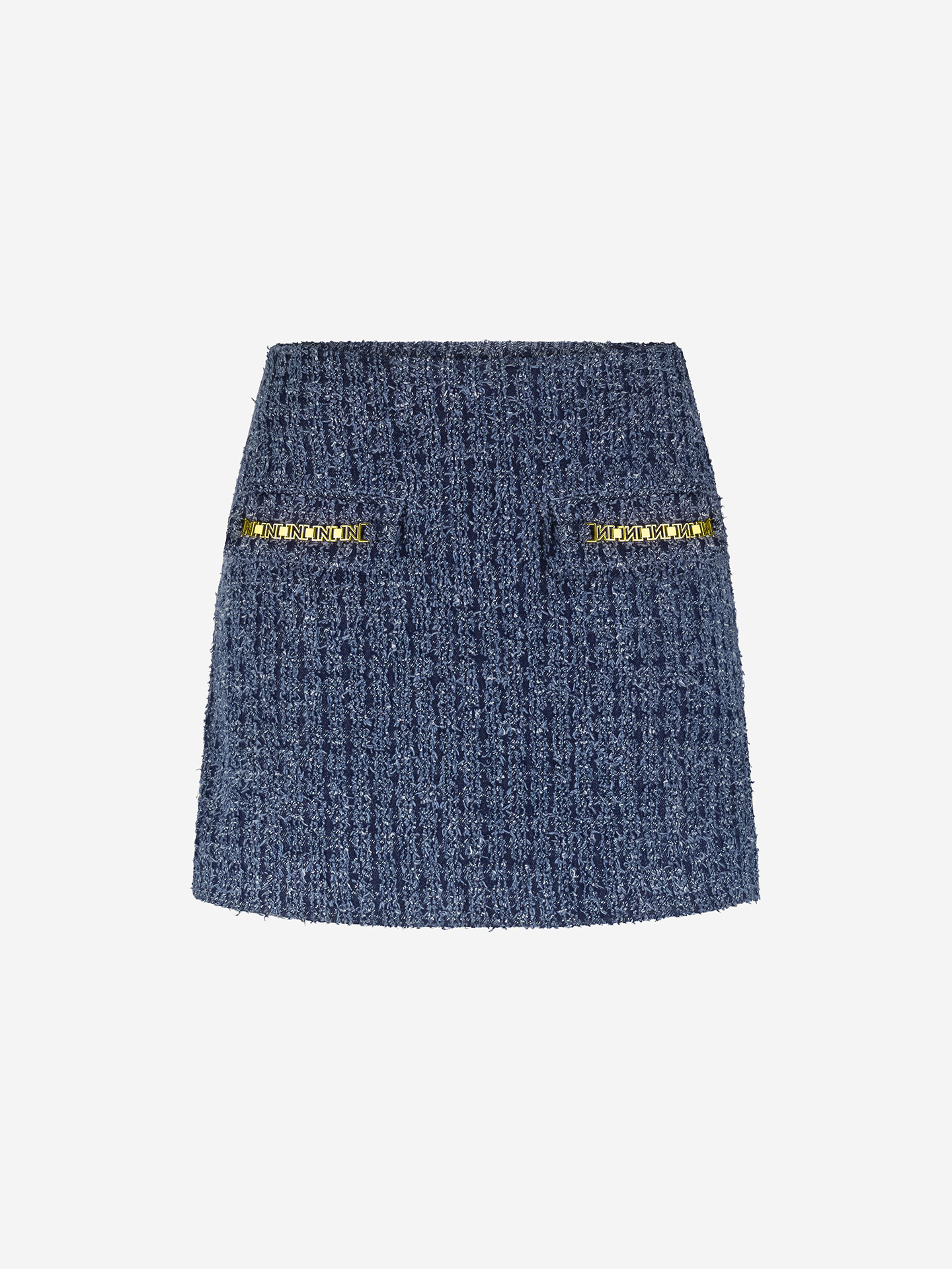 Tweed skort with chain details