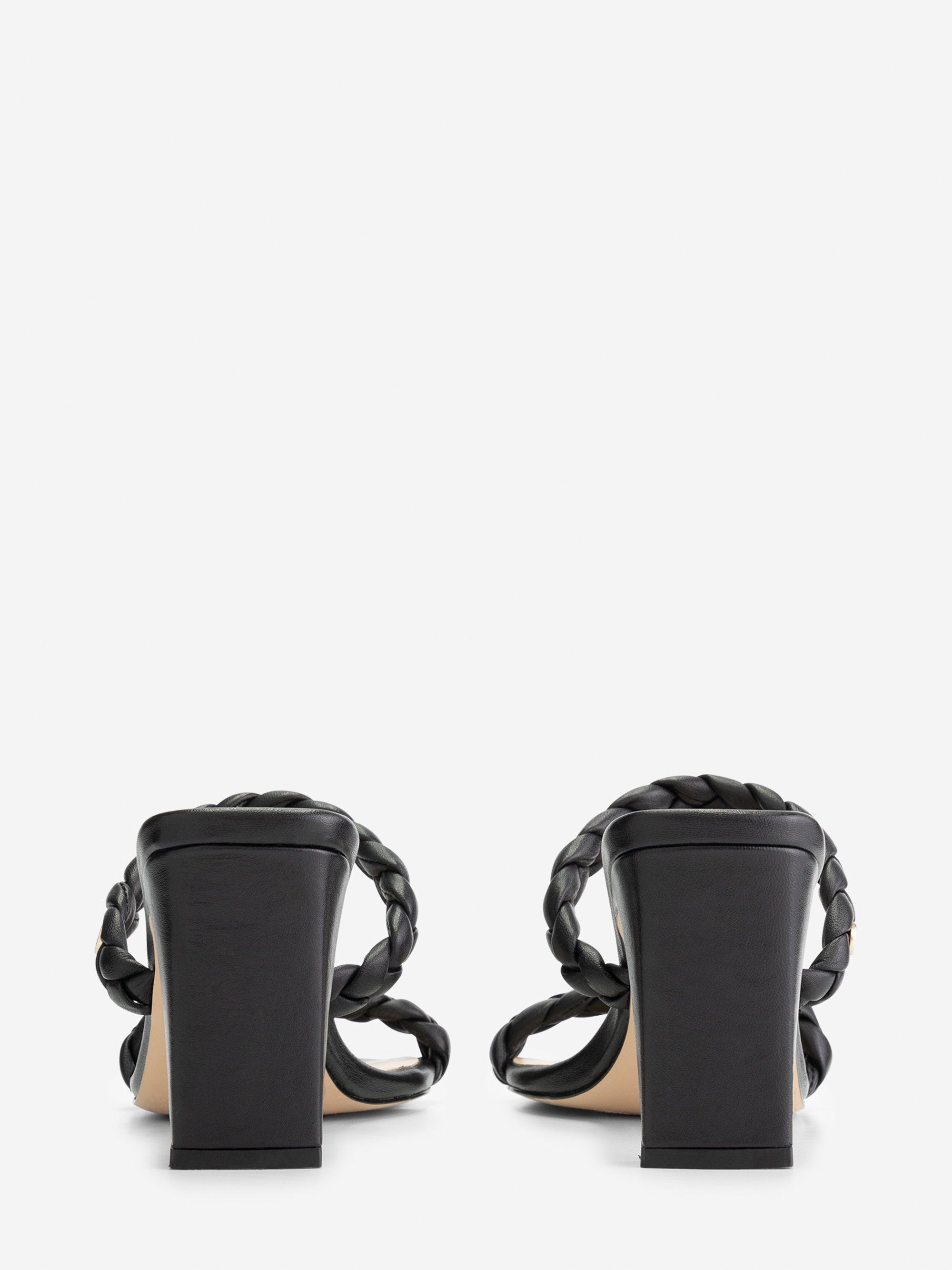 Leather mules with mid heel