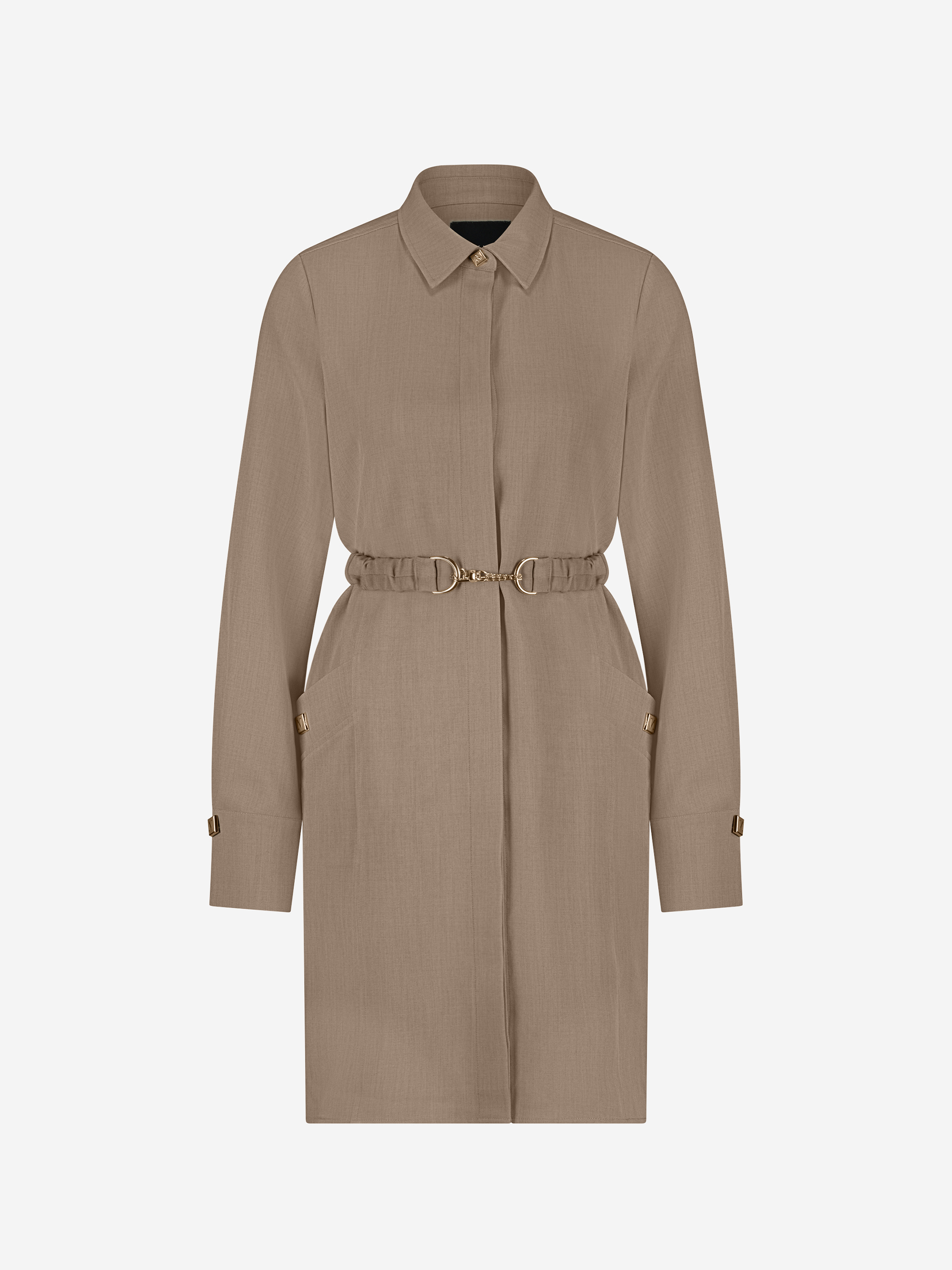 Melange dress with belt