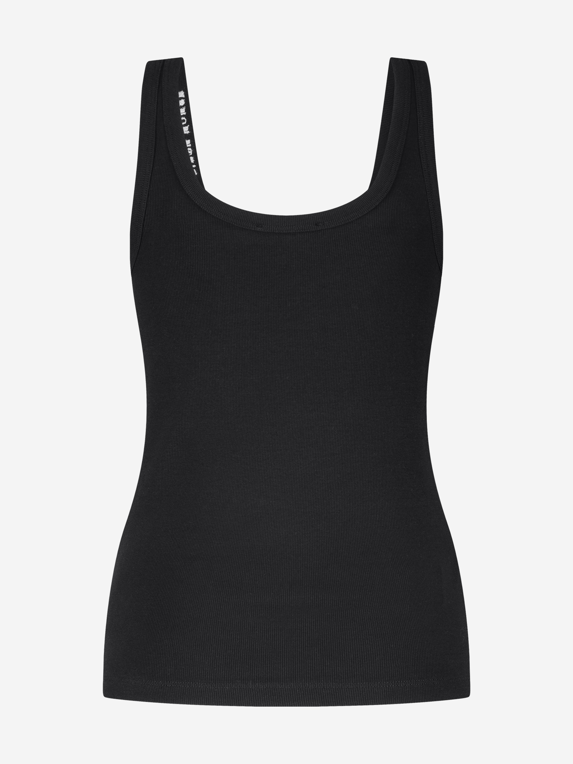 Ribbed tank top with FH logo at the neck