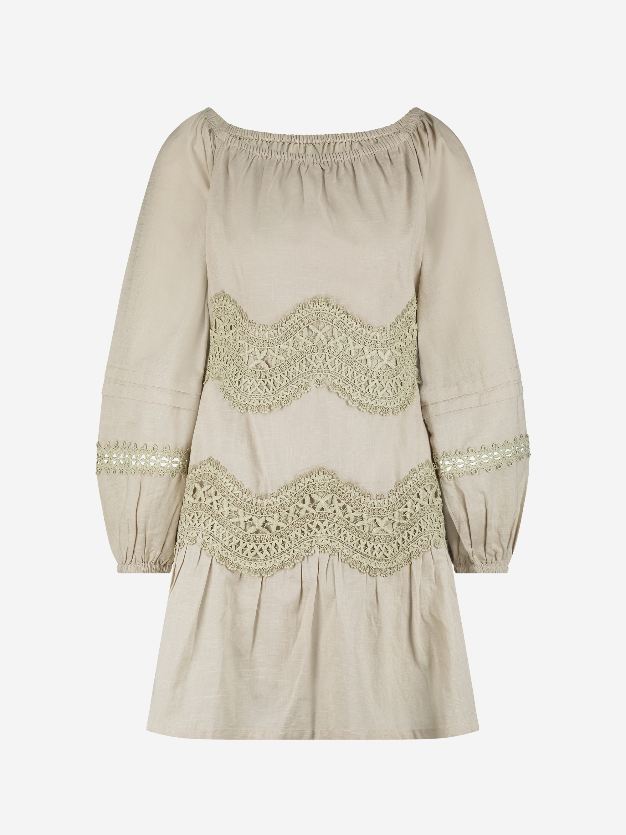 A-line dress with broderie anglaise
