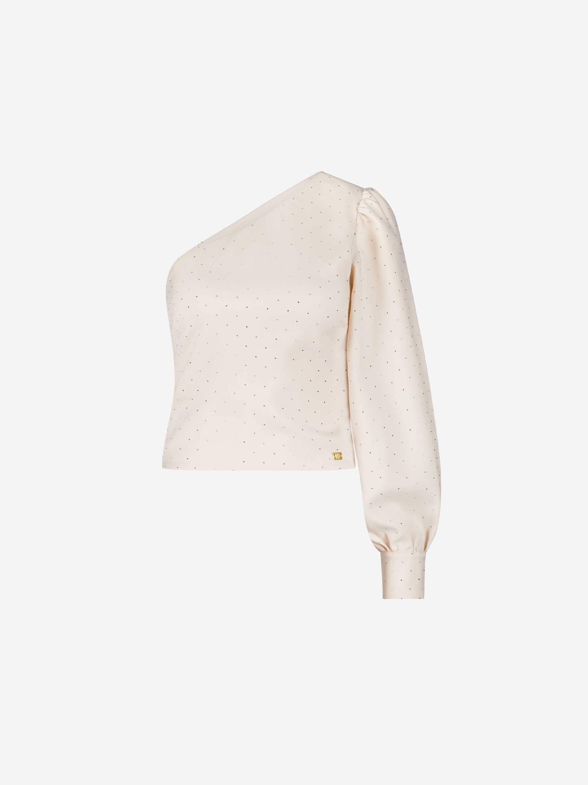 One shoulder top with glitter