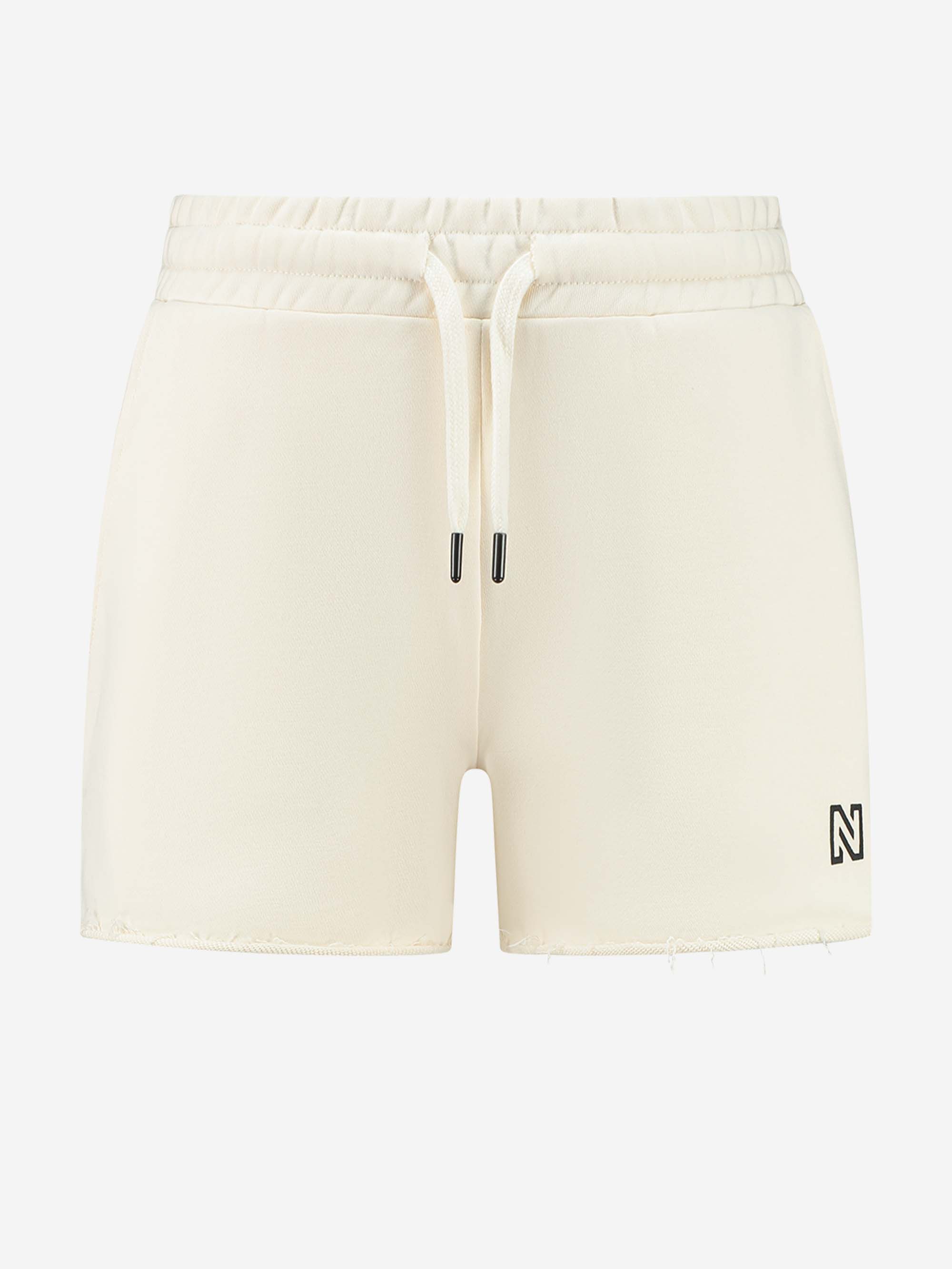 Mid rise sweat shorts with cord