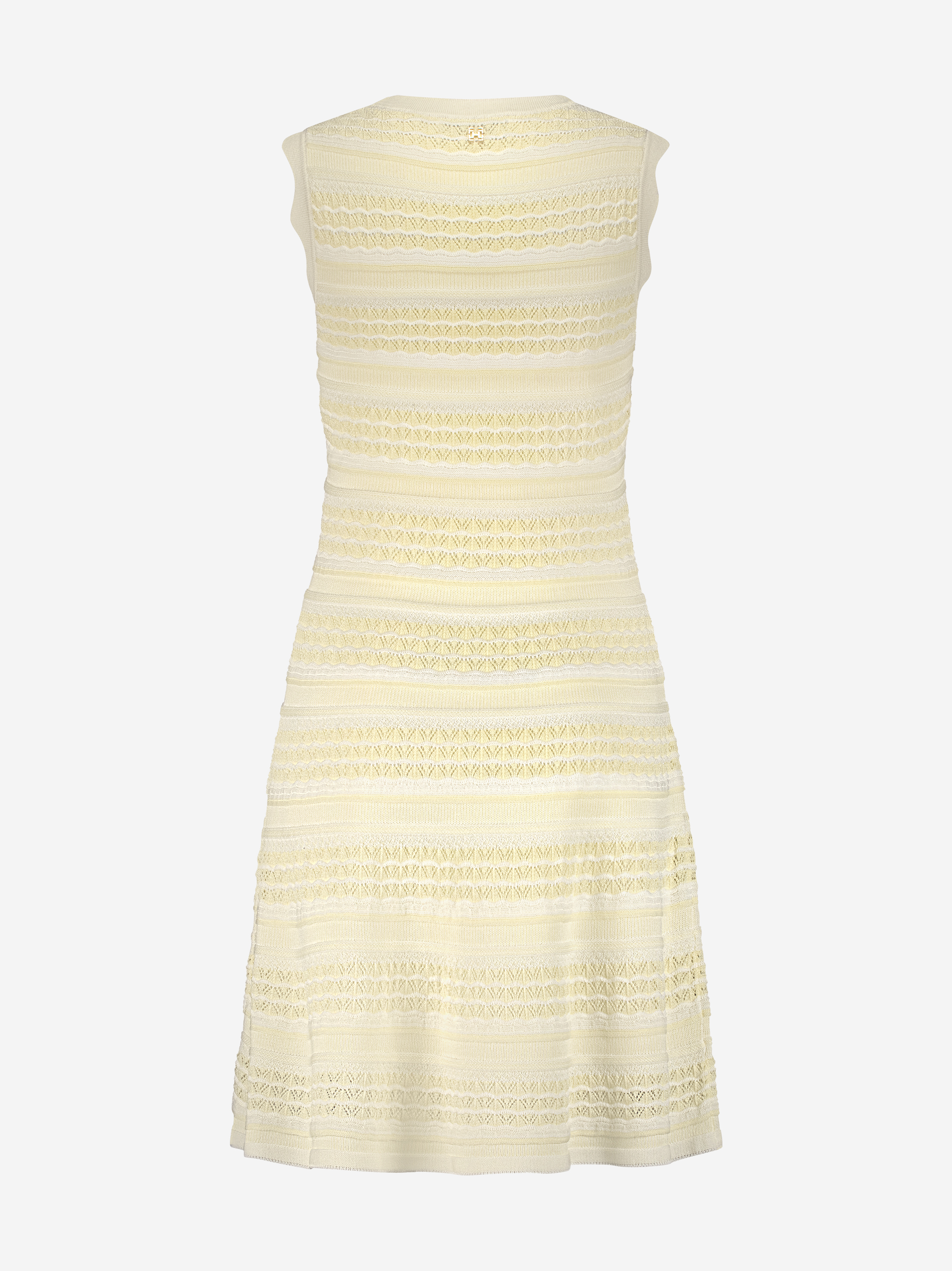 Ajour knitted A-line dress with wavy sleeves