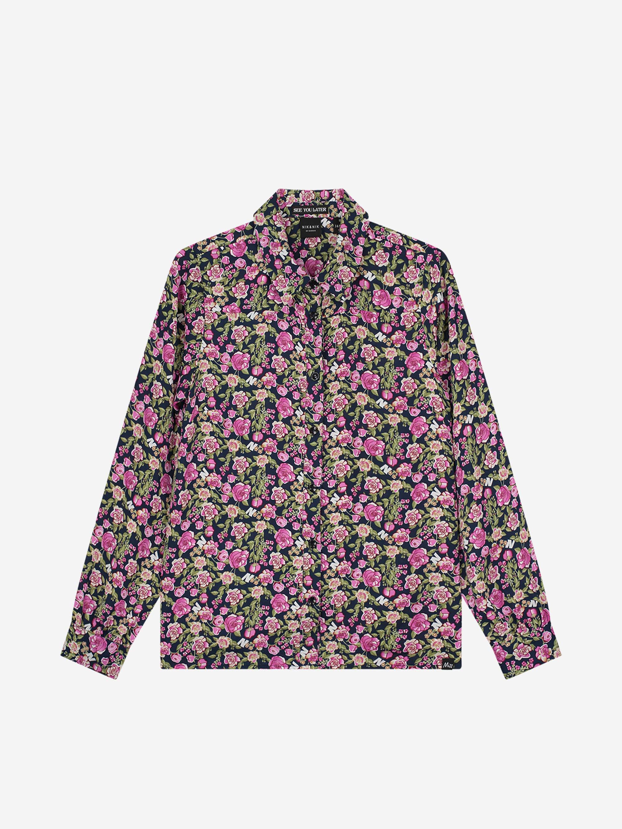Loose fit blouse with flower print 