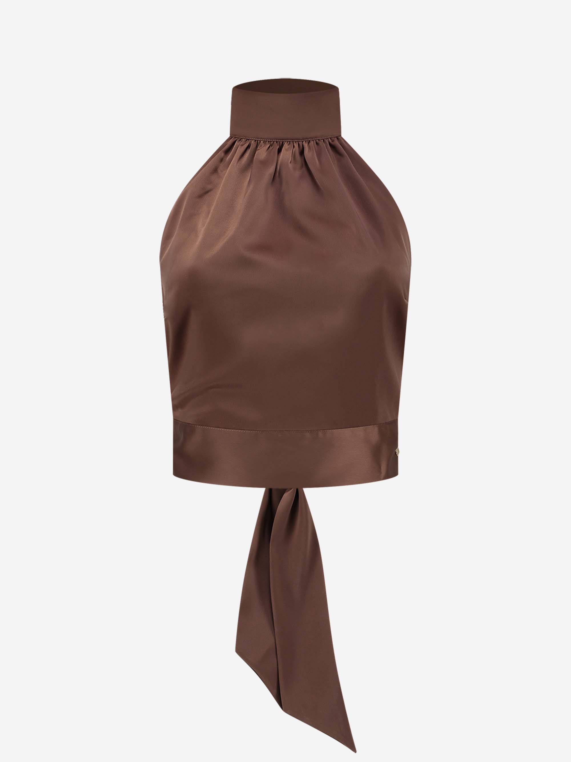 Satijnachtige halter top 