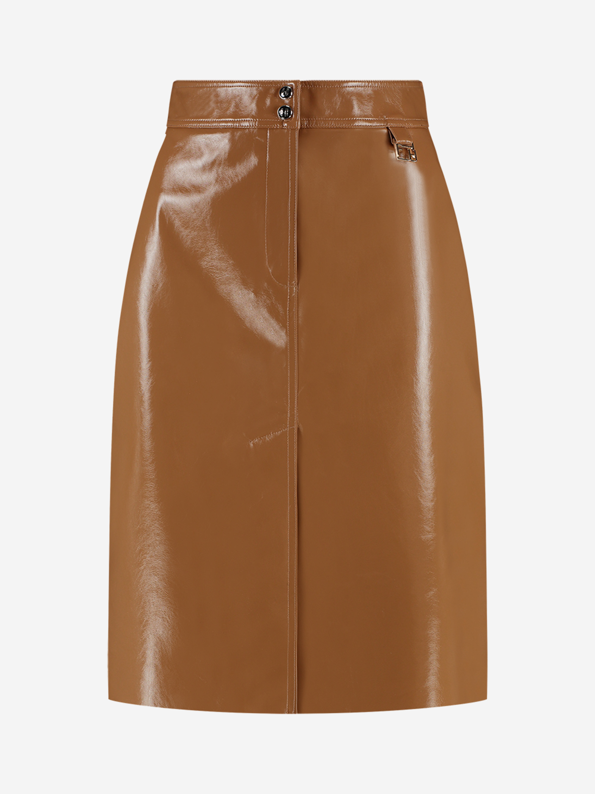 Faux leather skirt with slit