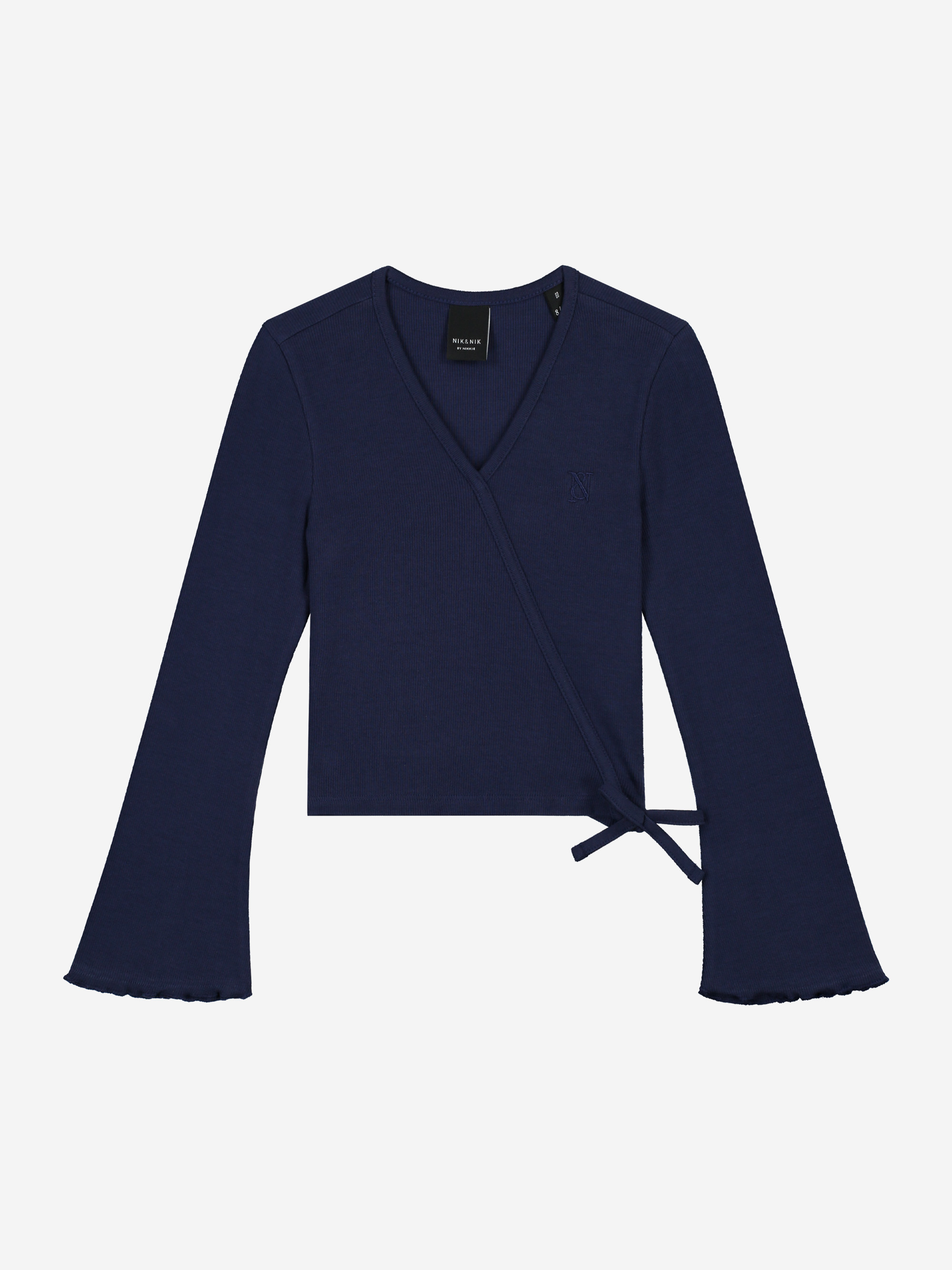 Fitted top with flared sleeves