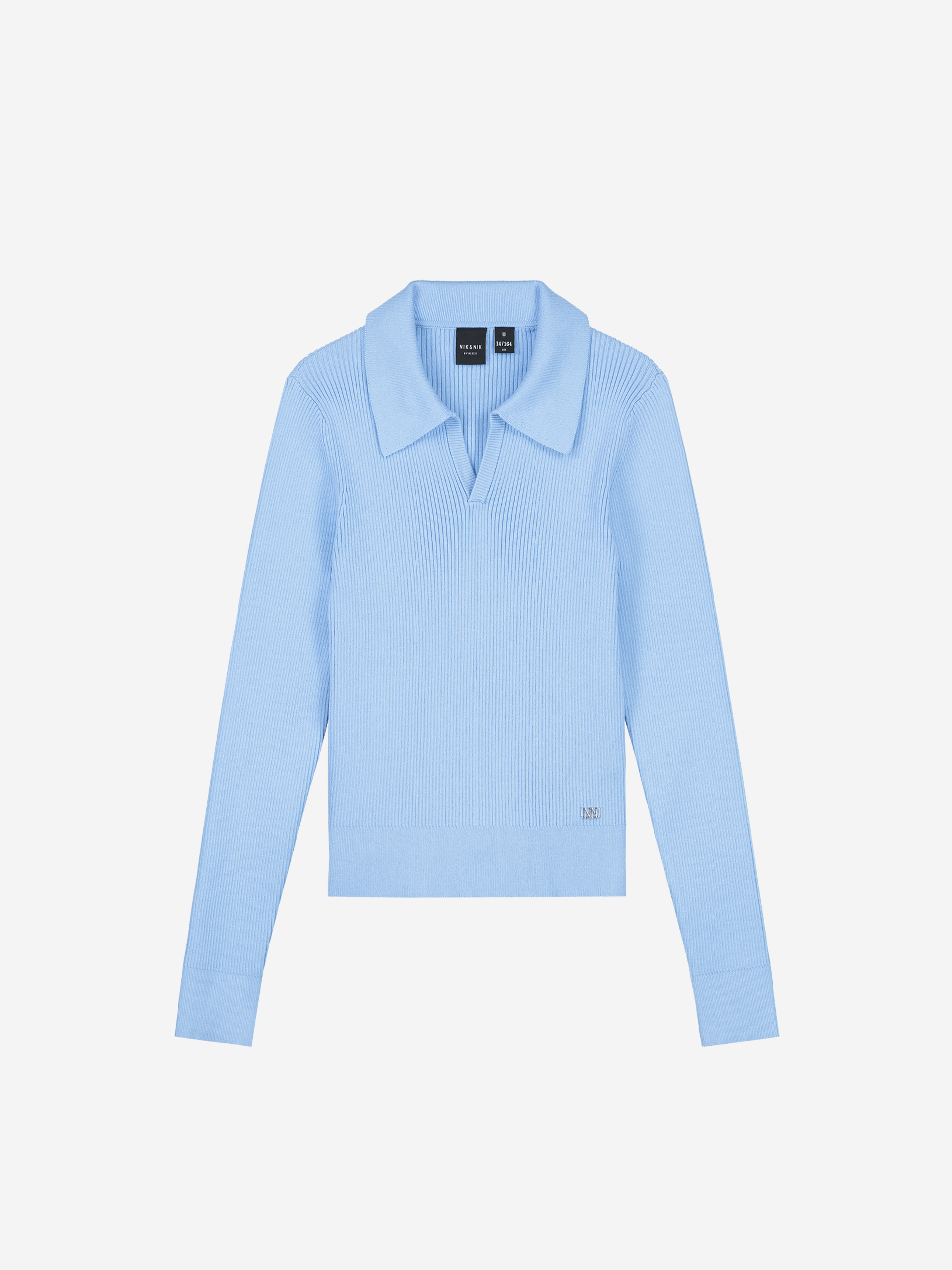Long-sleeved top with collar