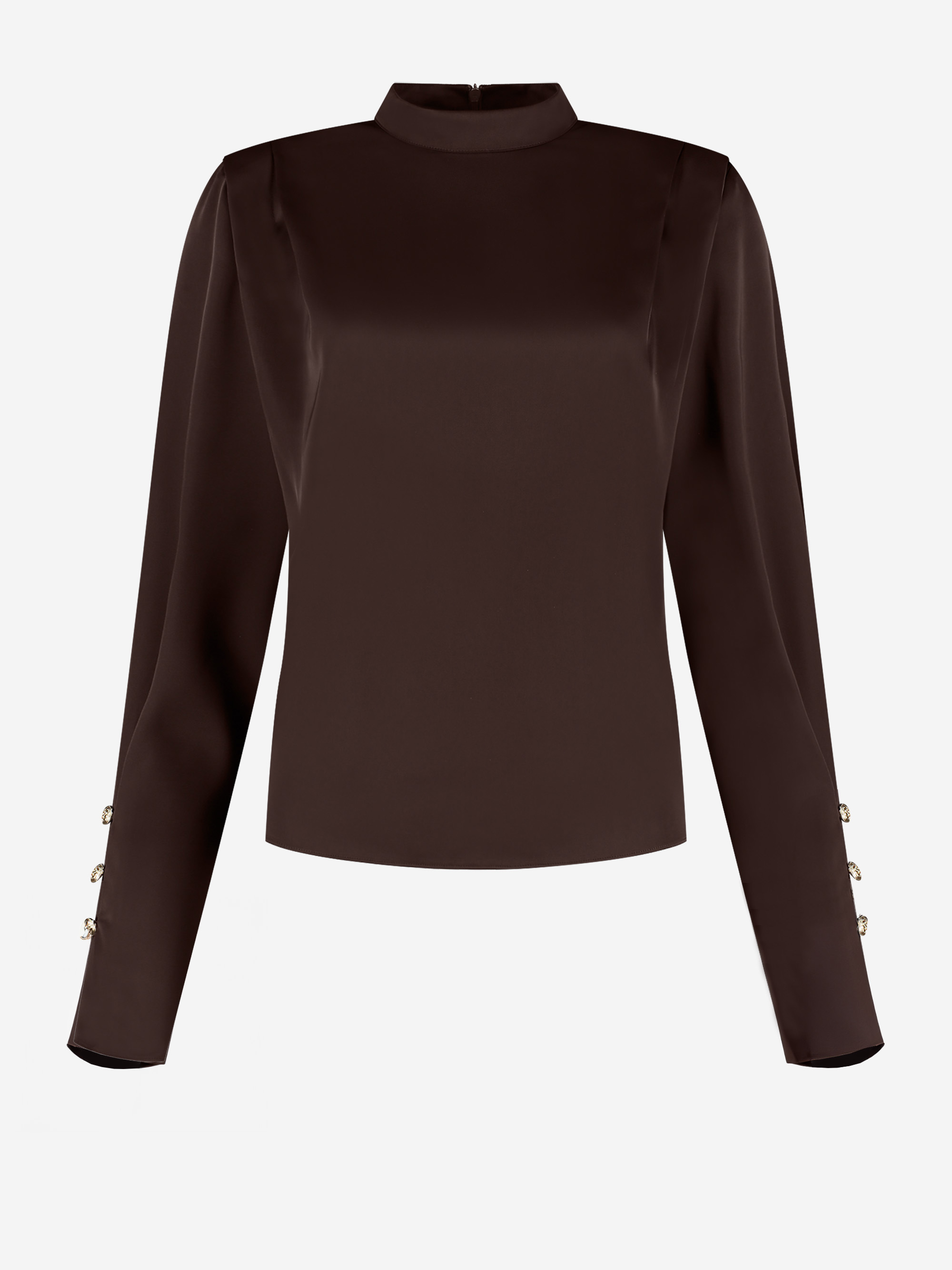 Satin look top with flared sleeves
