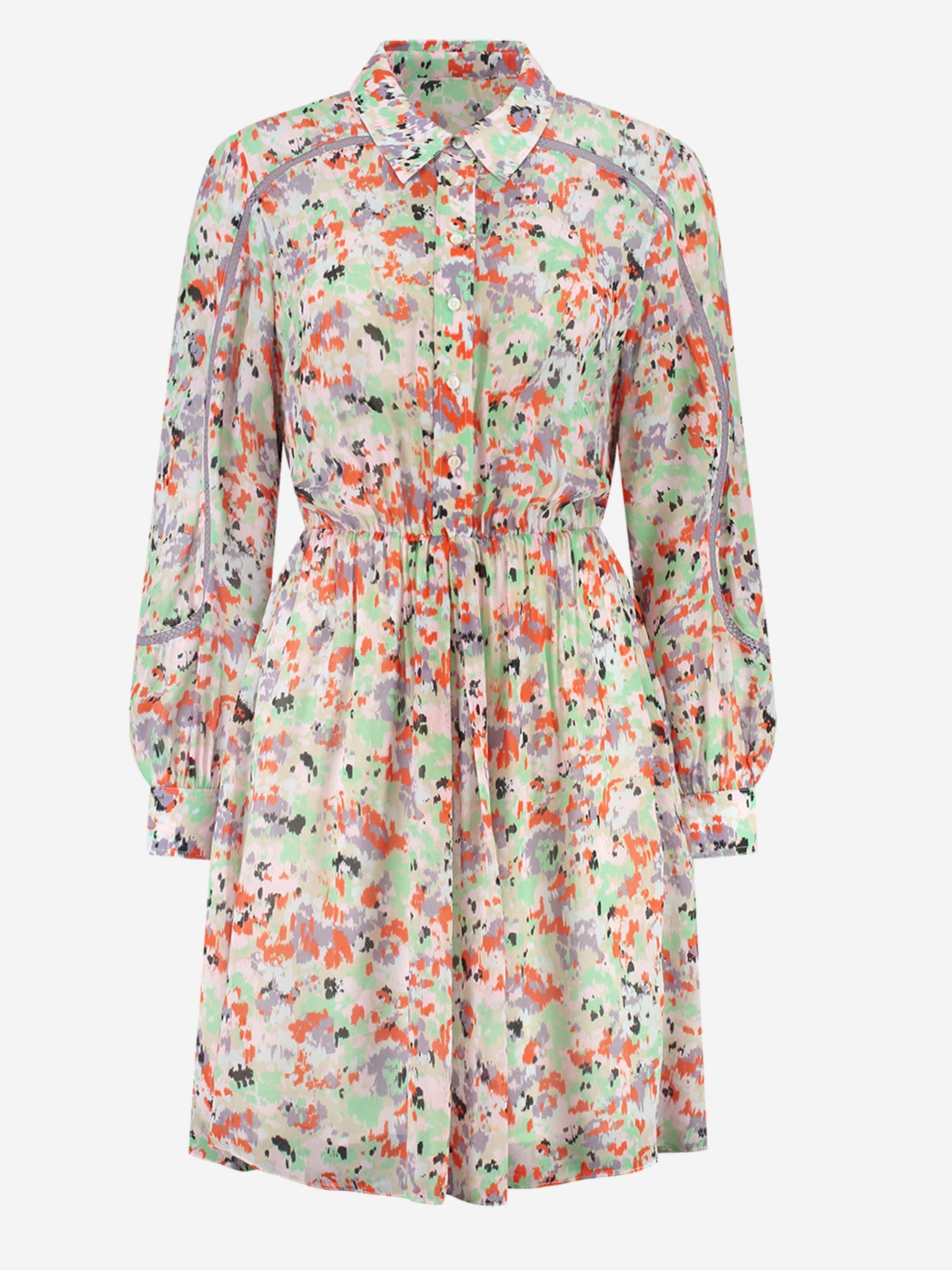 Bloemenprint jurk met elastische tailleband 