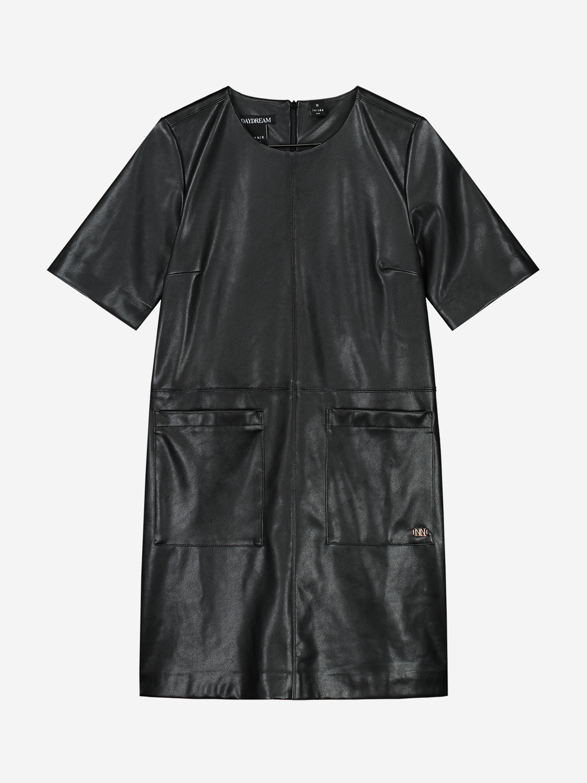 Vegan leather A-line dress 