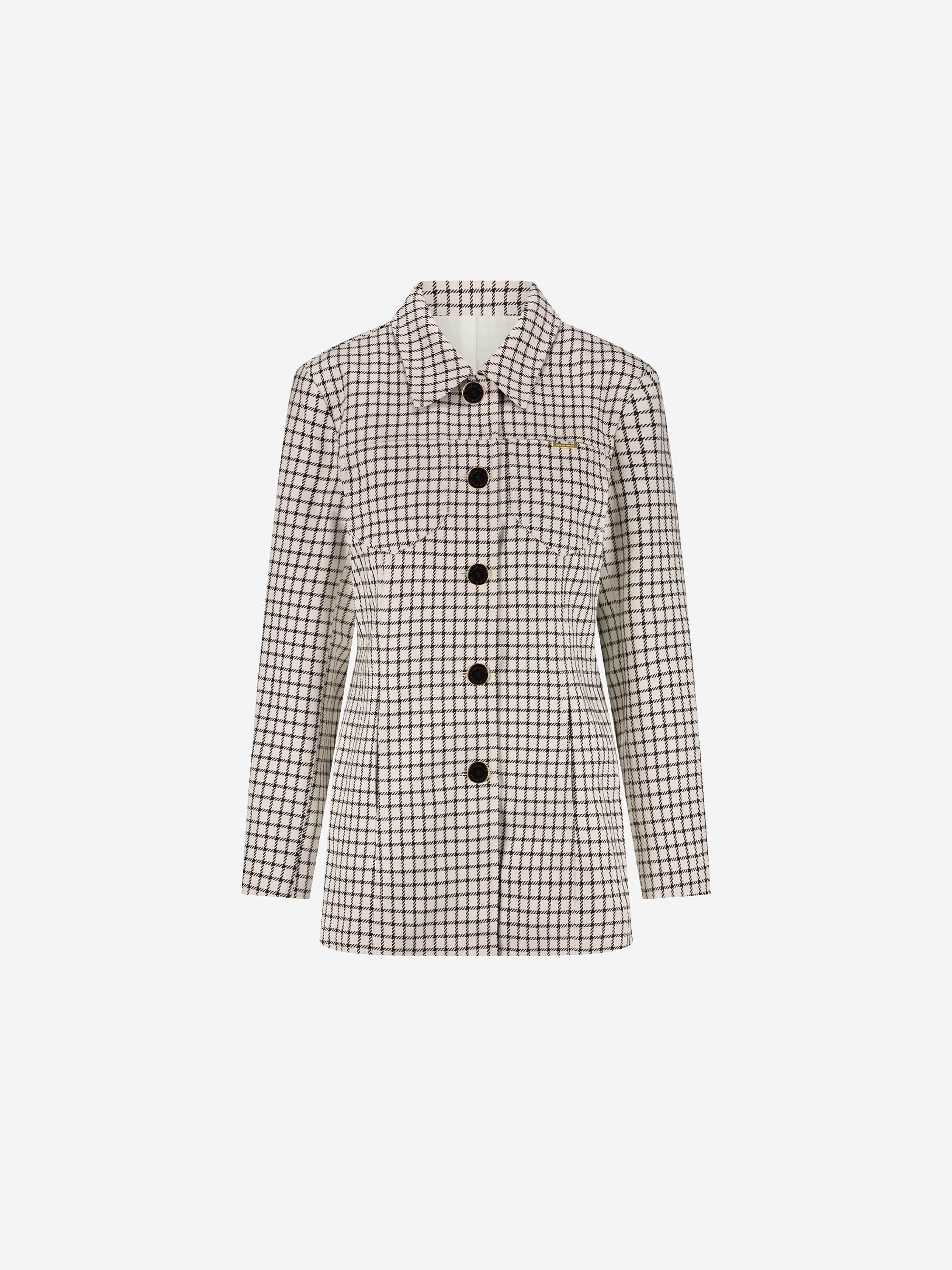 Long checked jacket