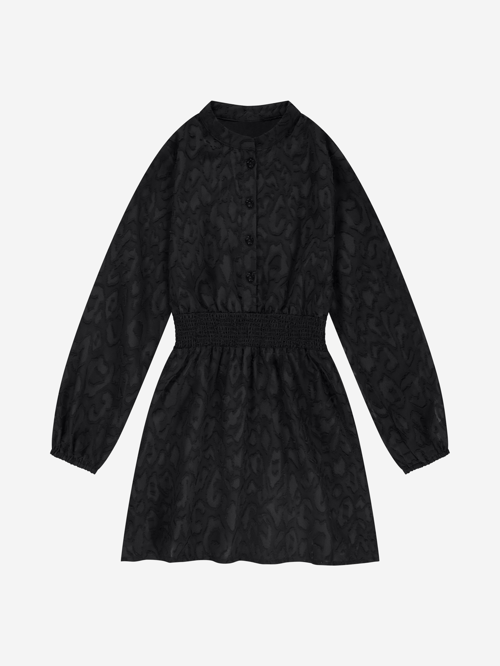 Short dress with floral print and elastic waistband