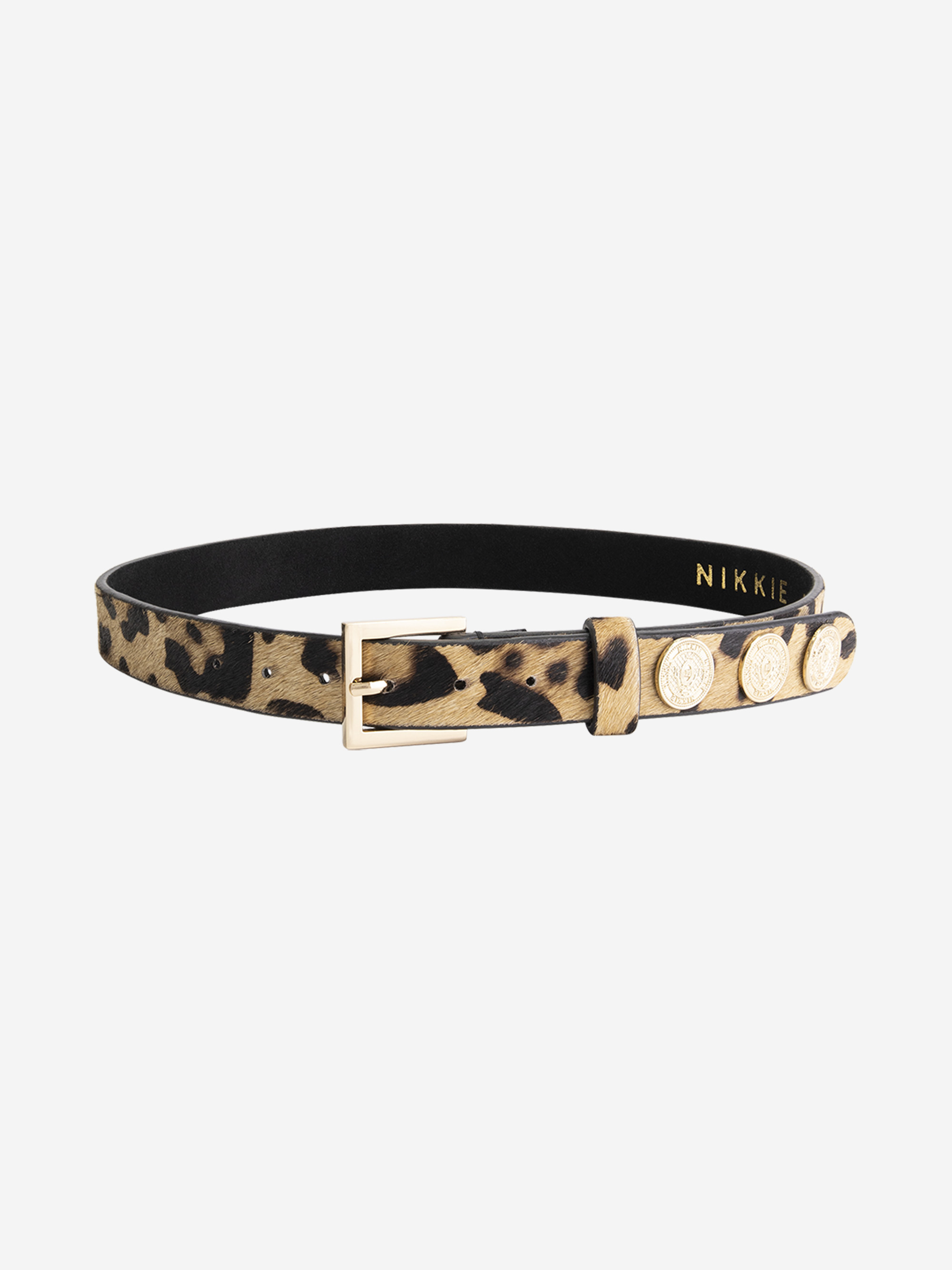 Belt with leopard print