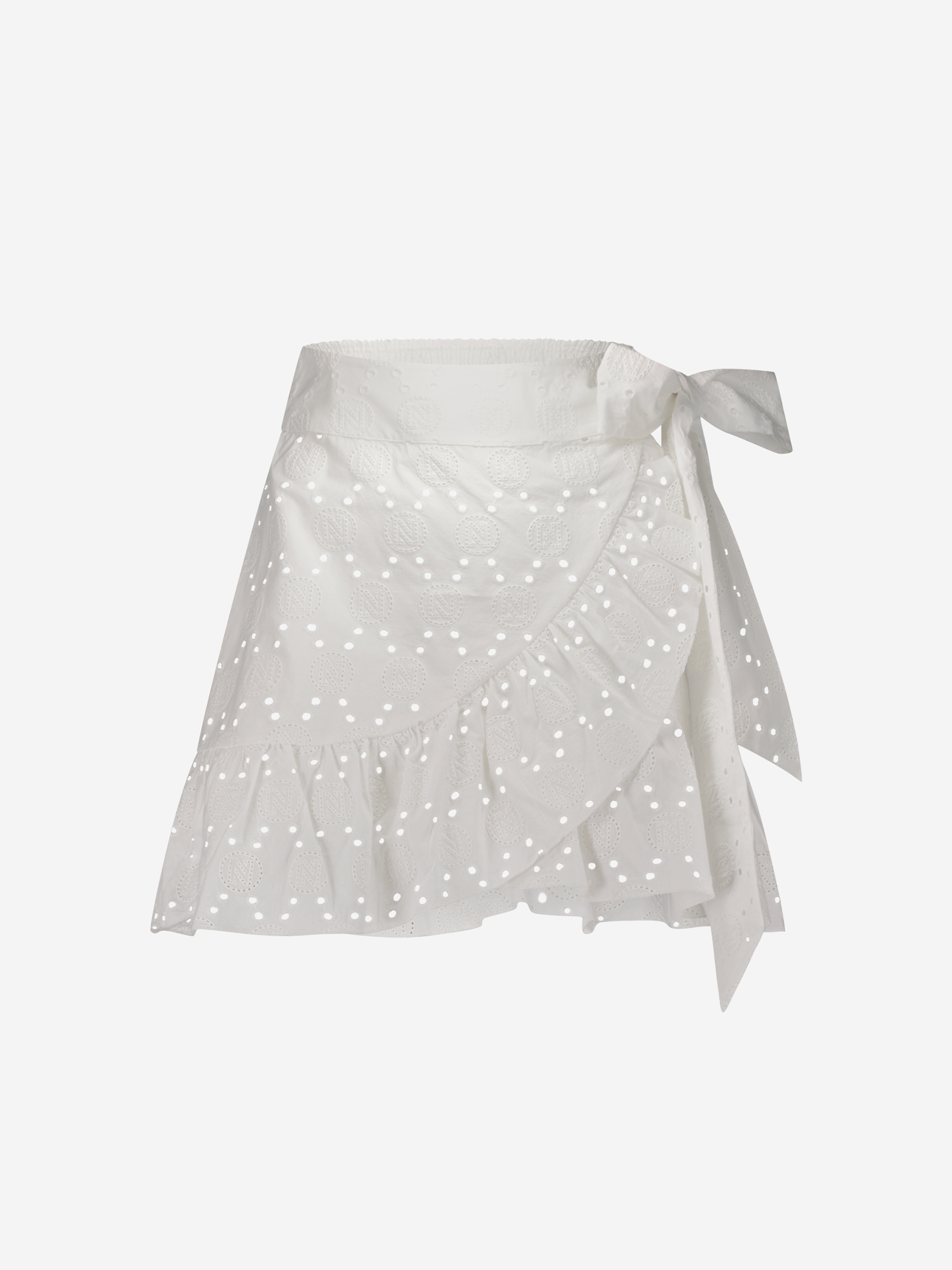 Broderie anglaise wrap skirt