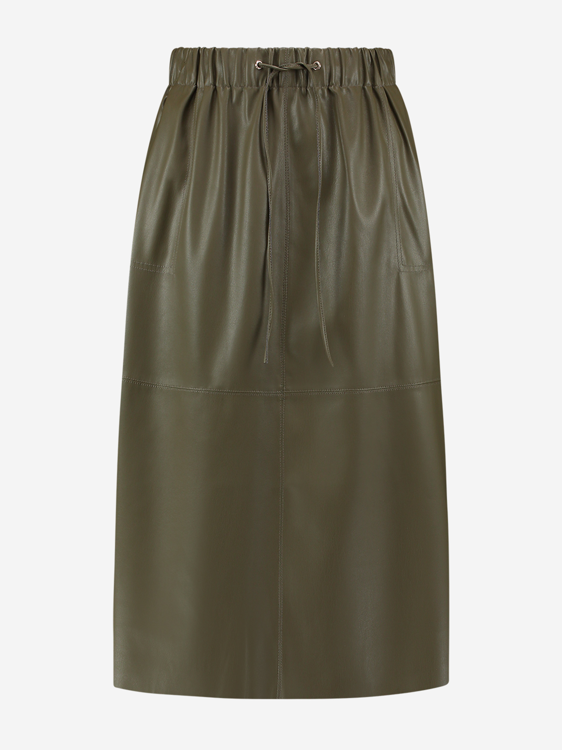 Vegan leren midi rok 