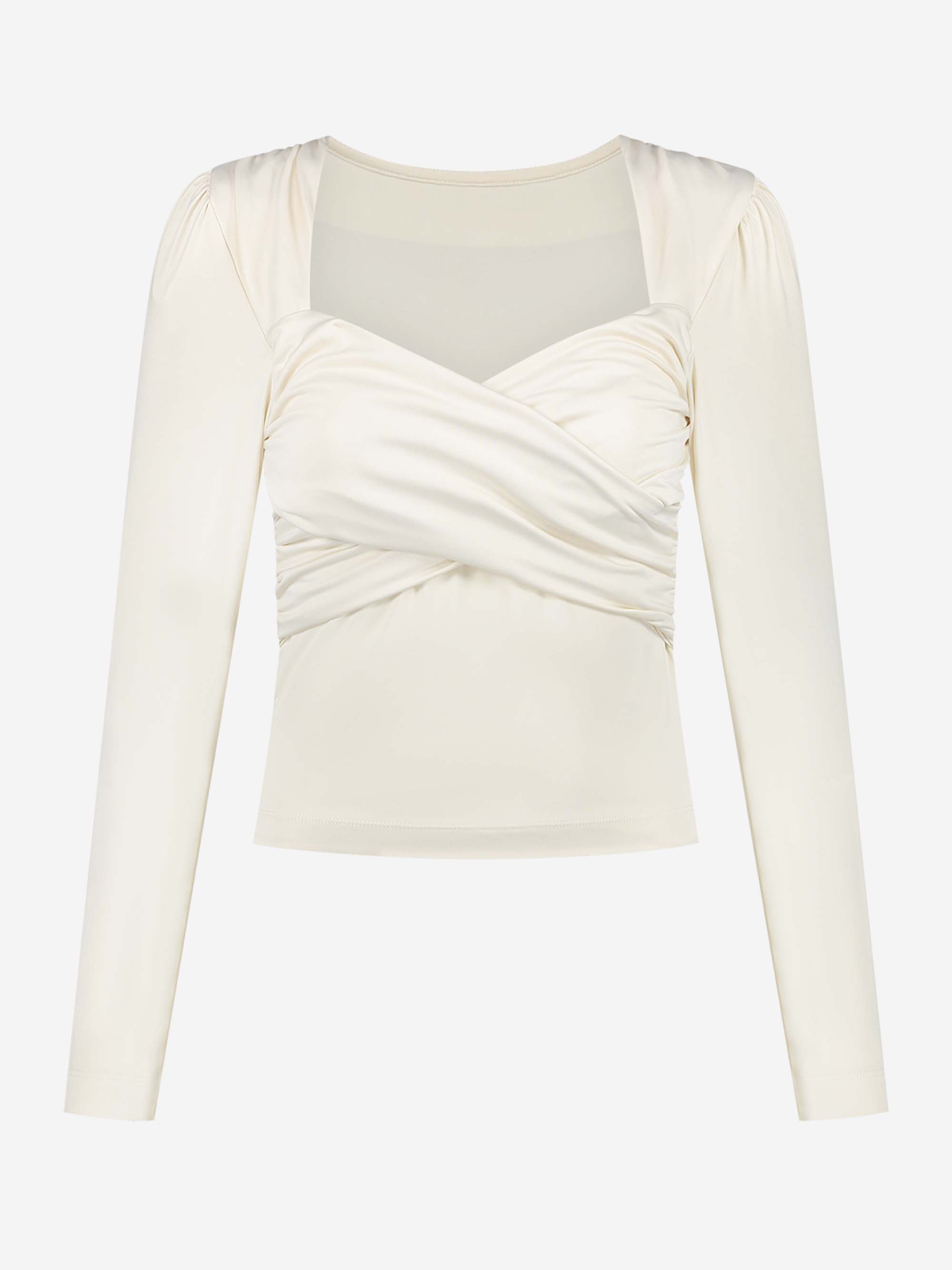  Fitted top with crossed neckline