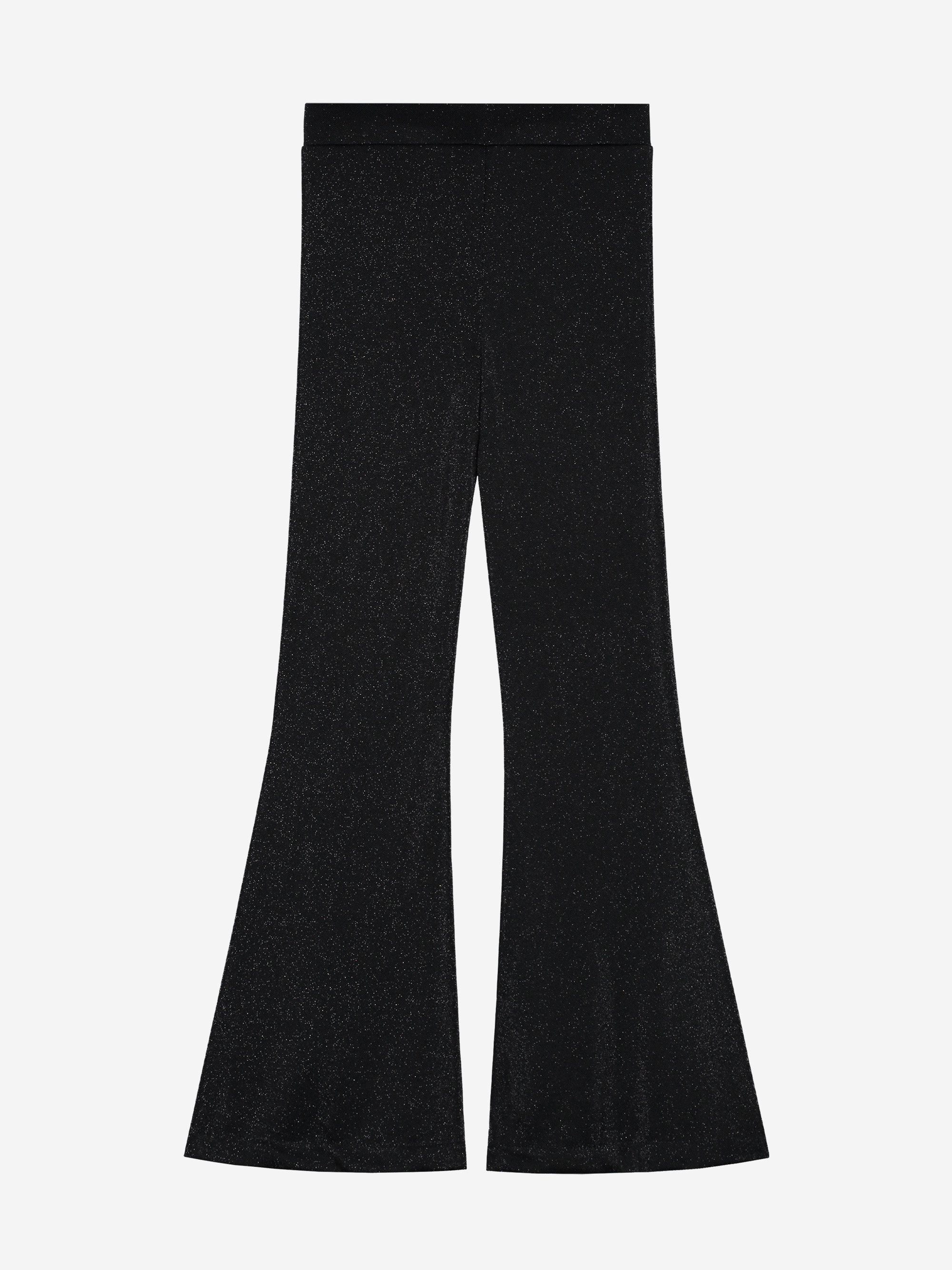 Flared legging in glitter mesh fabric