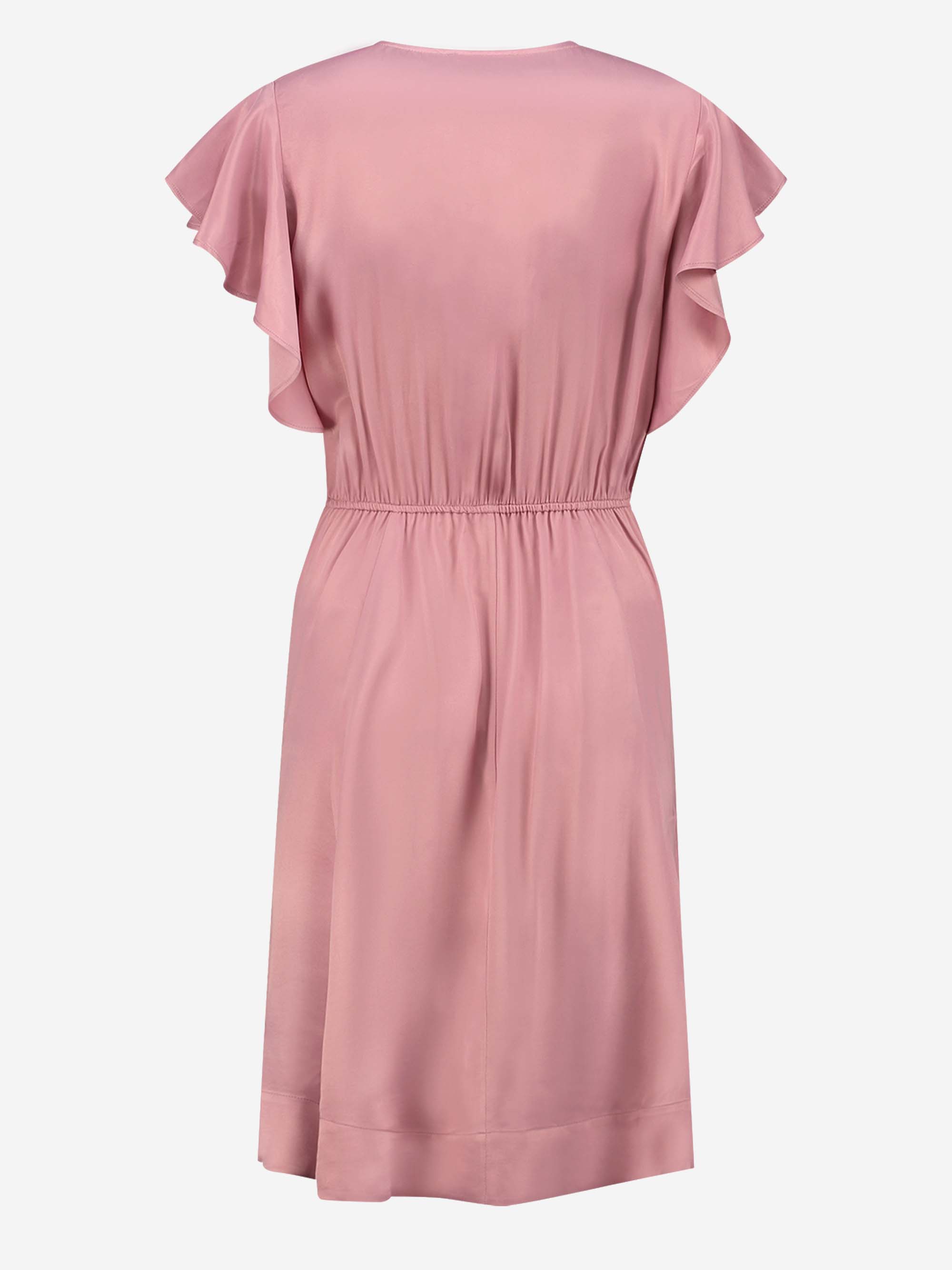 Satin look ruffled dress