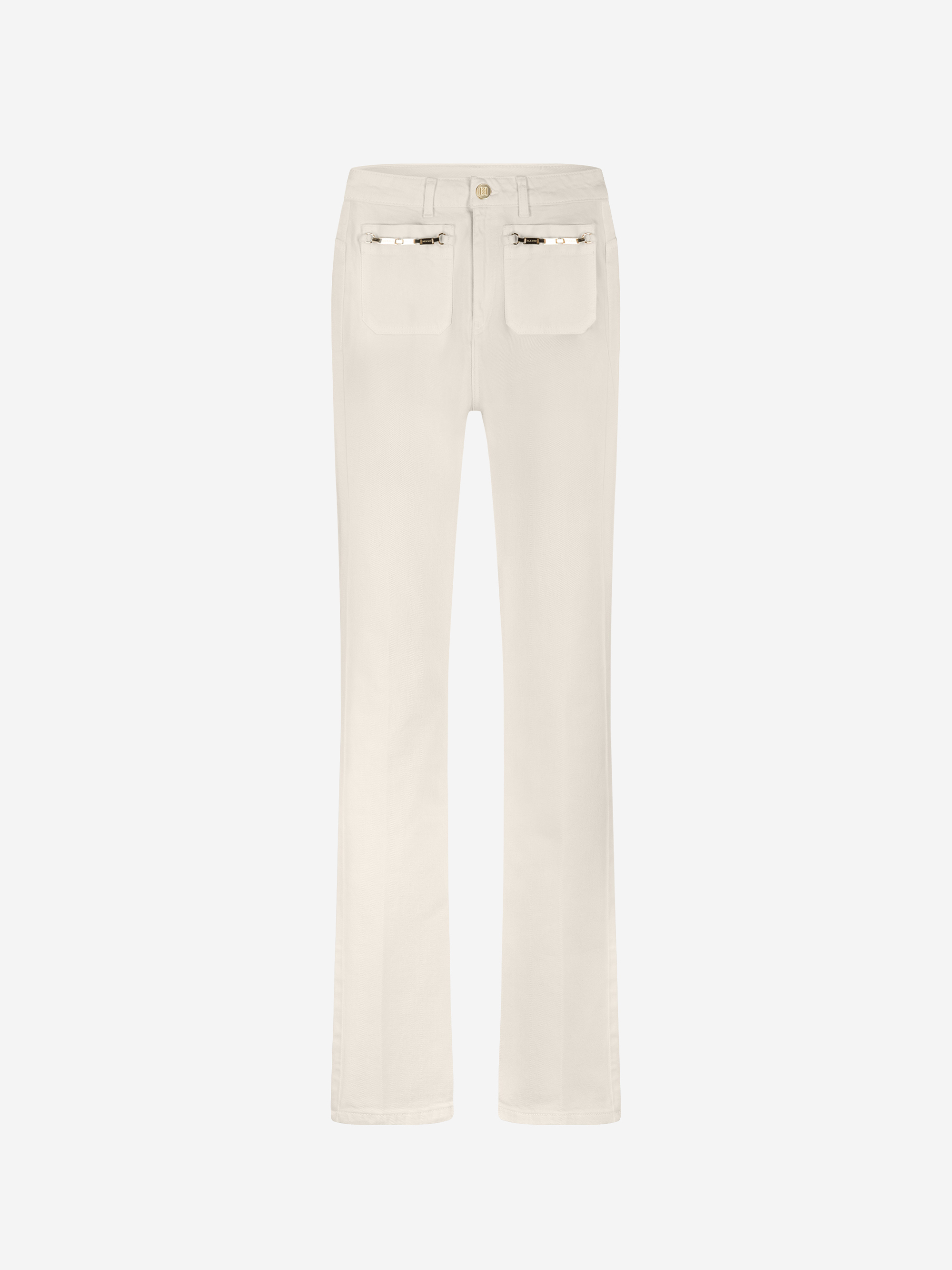 Flared jeans met kettingdetails