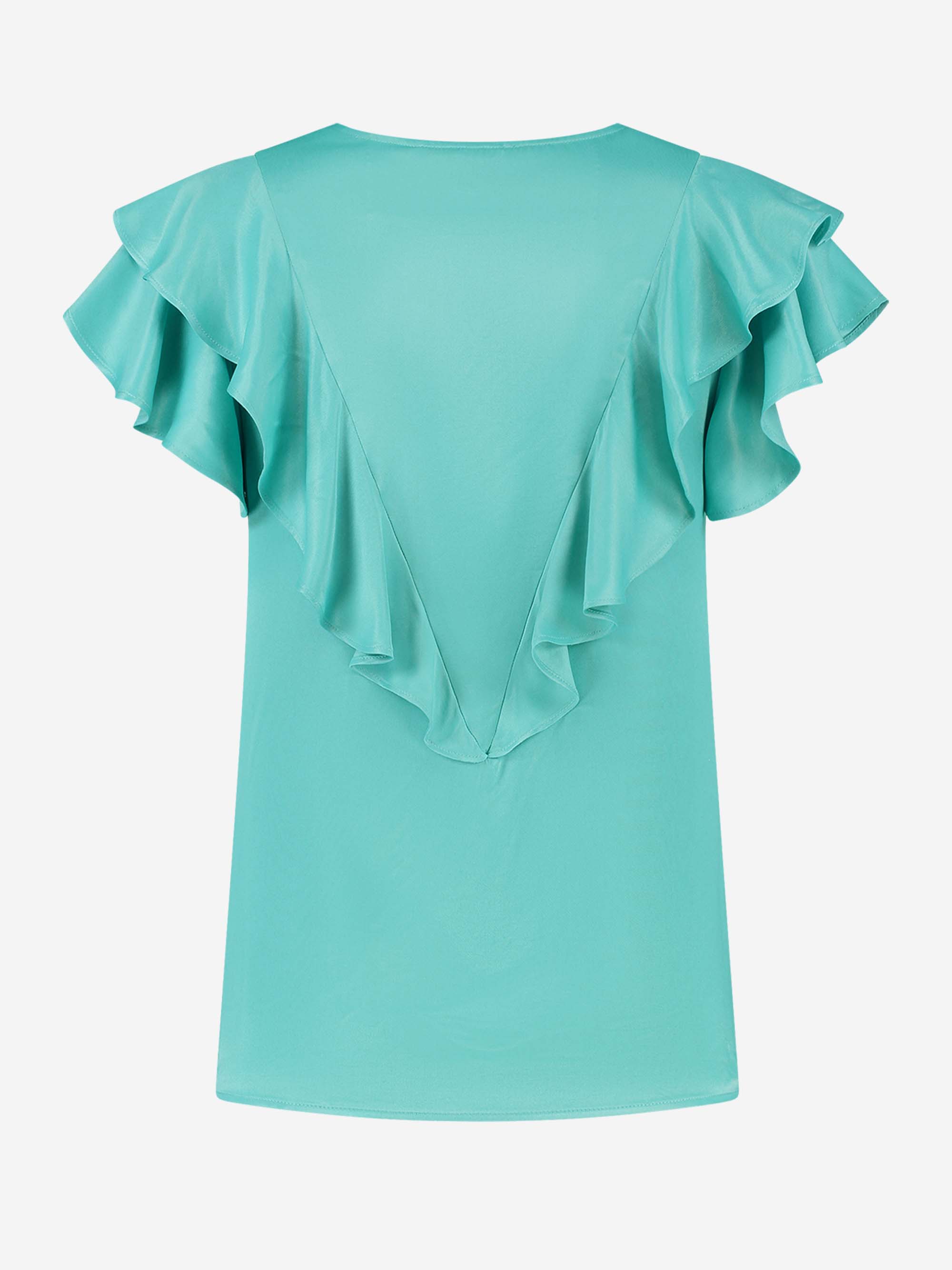 Satijn look blouse met ruches 