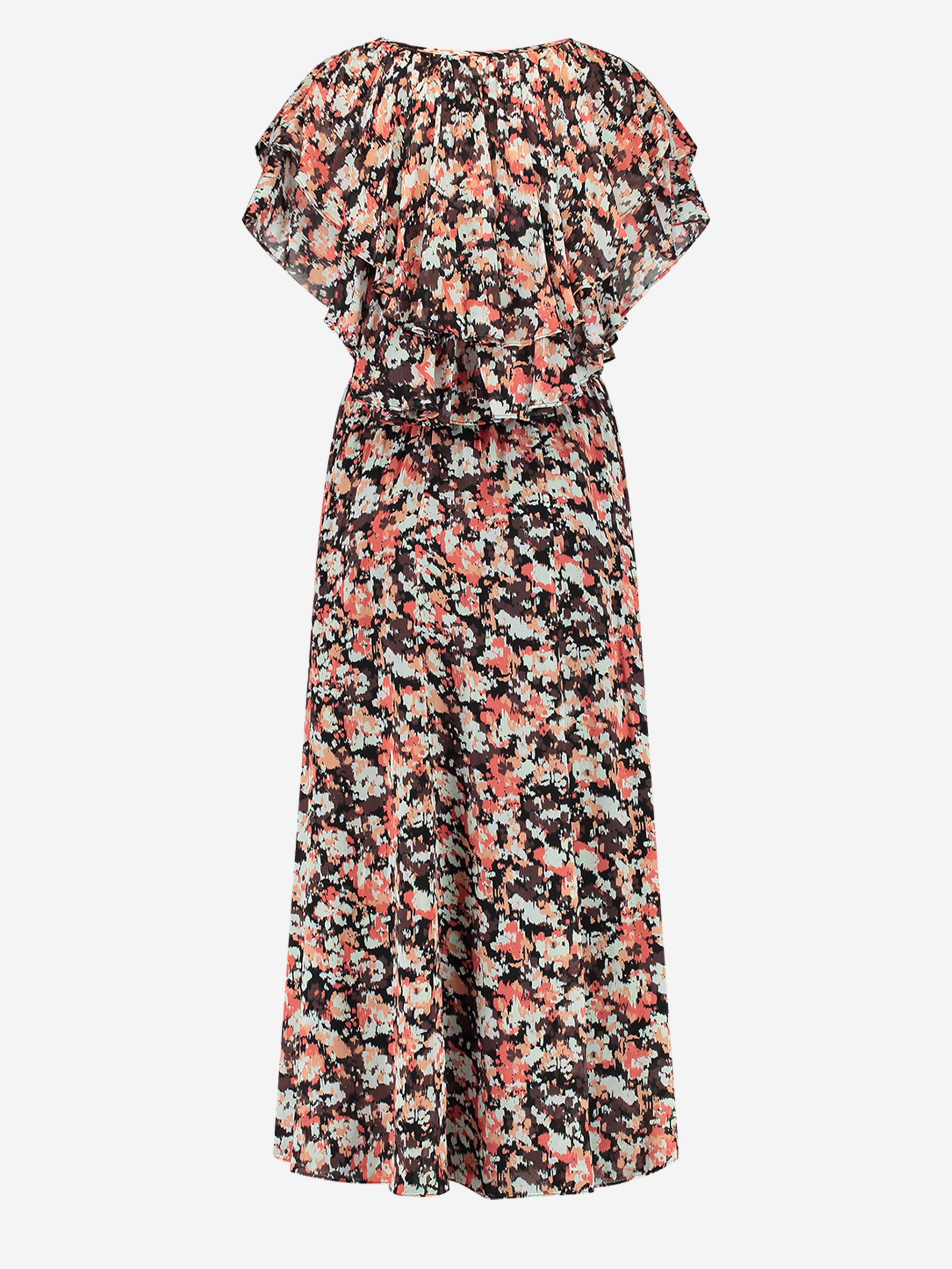 Bloemenprint maxi-jurk met elastische tailleband 