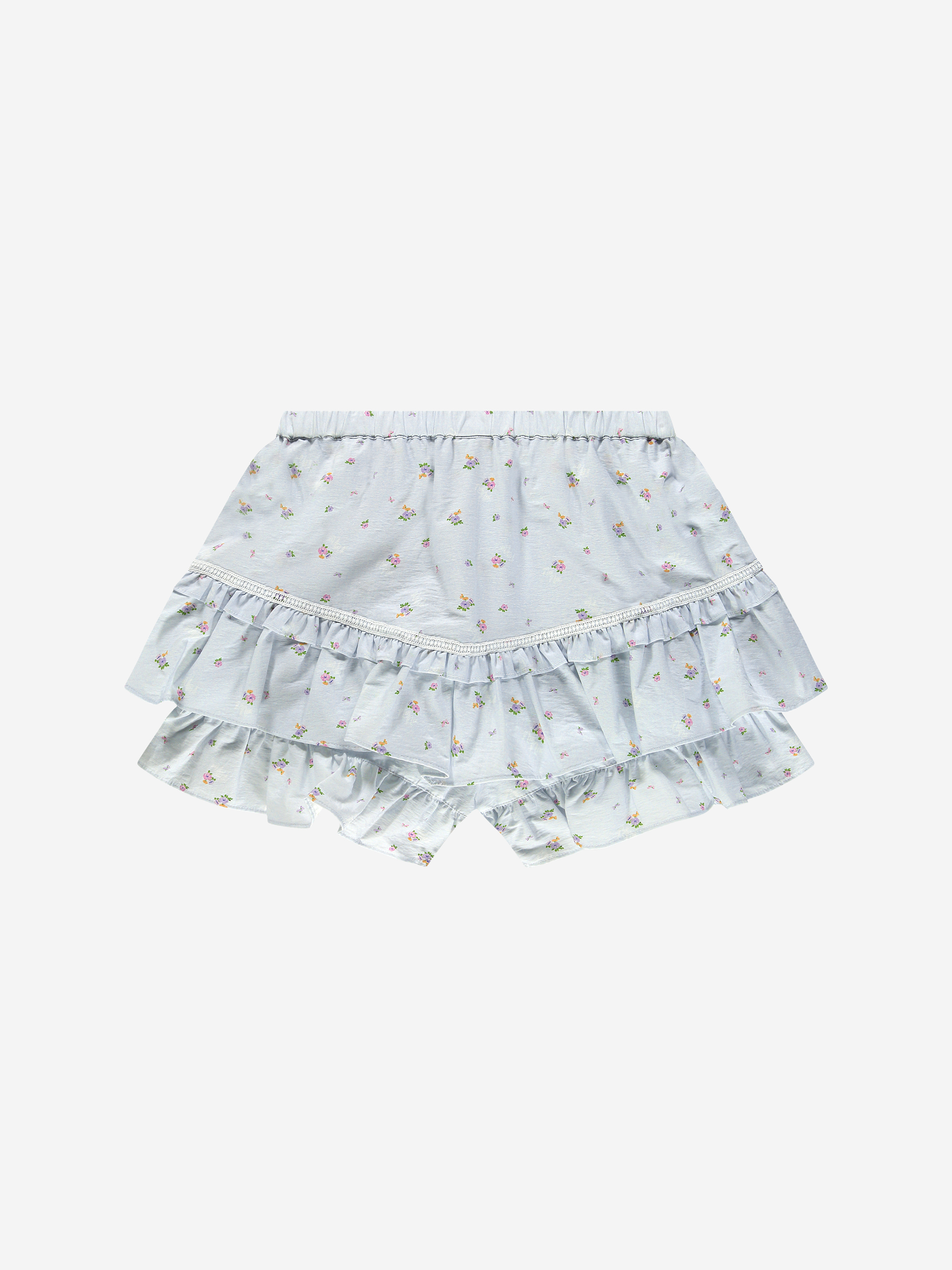 Gelaagde skort met bloemenprint en ruches