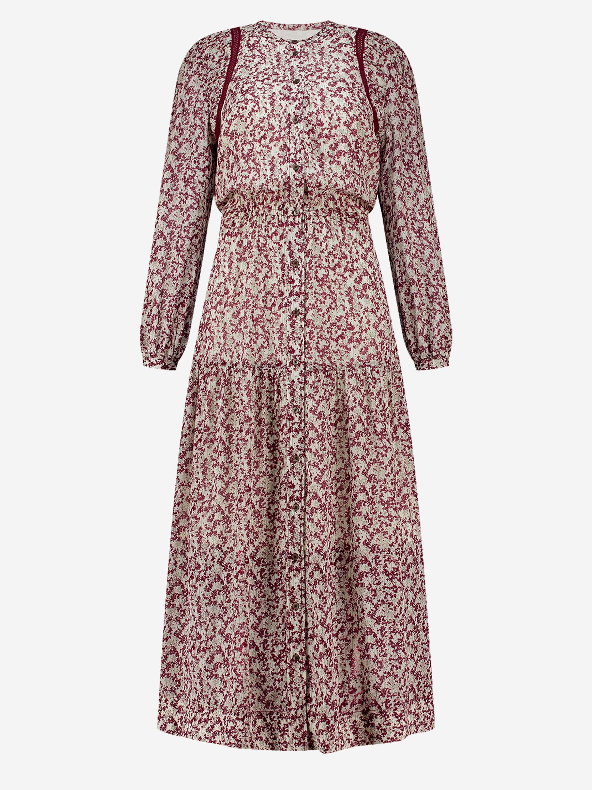 Flower print maxi dress with elastic waistband