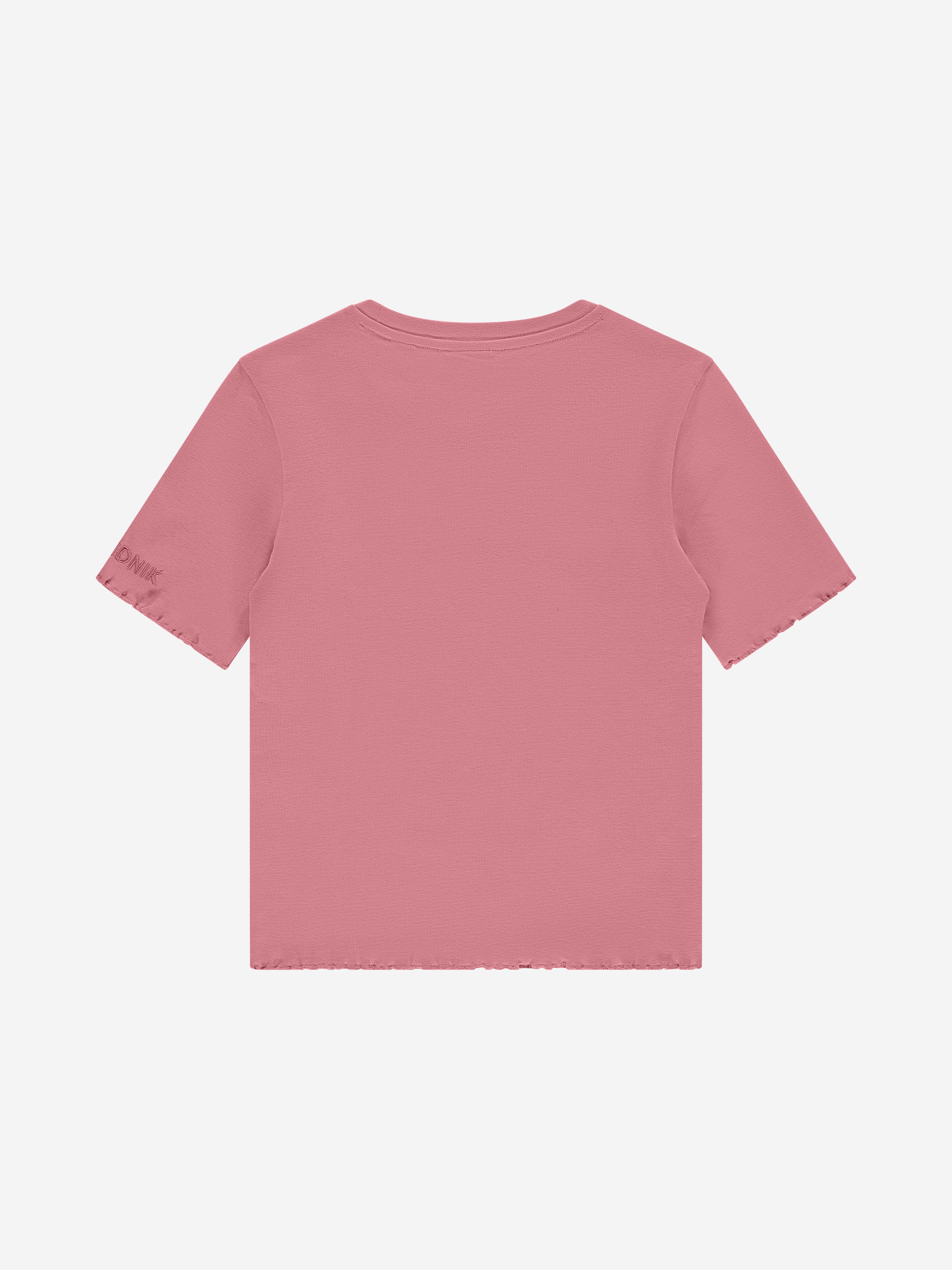 Aansluitend T-shirt met ruches en logo