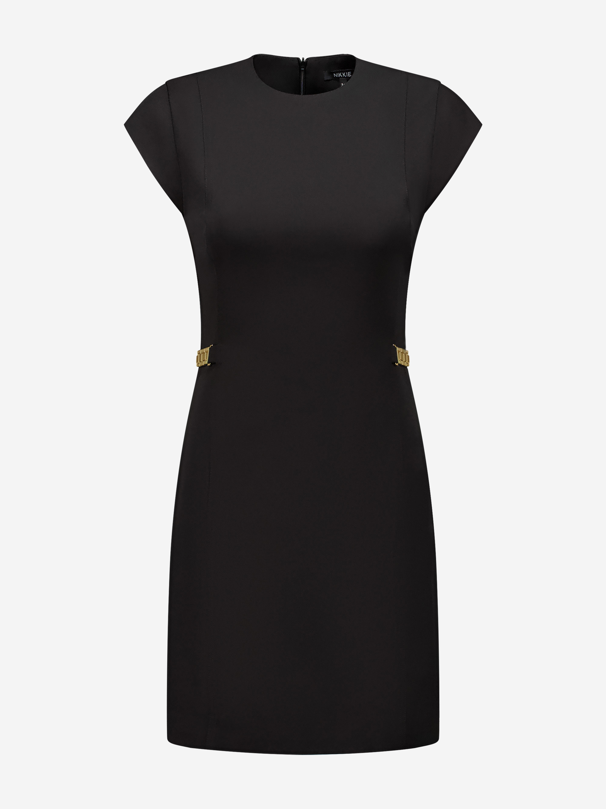 Fitted dress with chain details at the waist