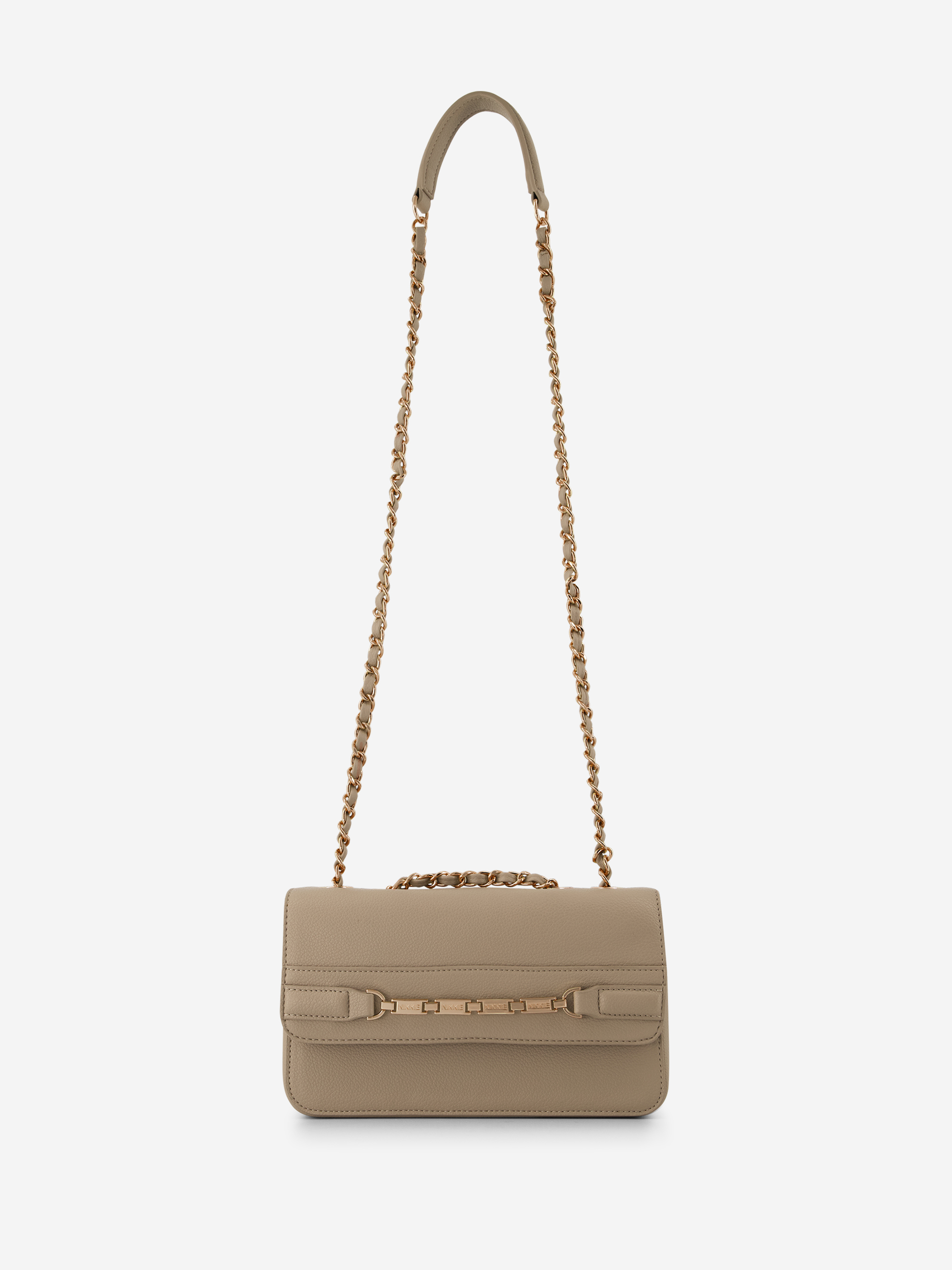 Bag with flap-over and chain detail