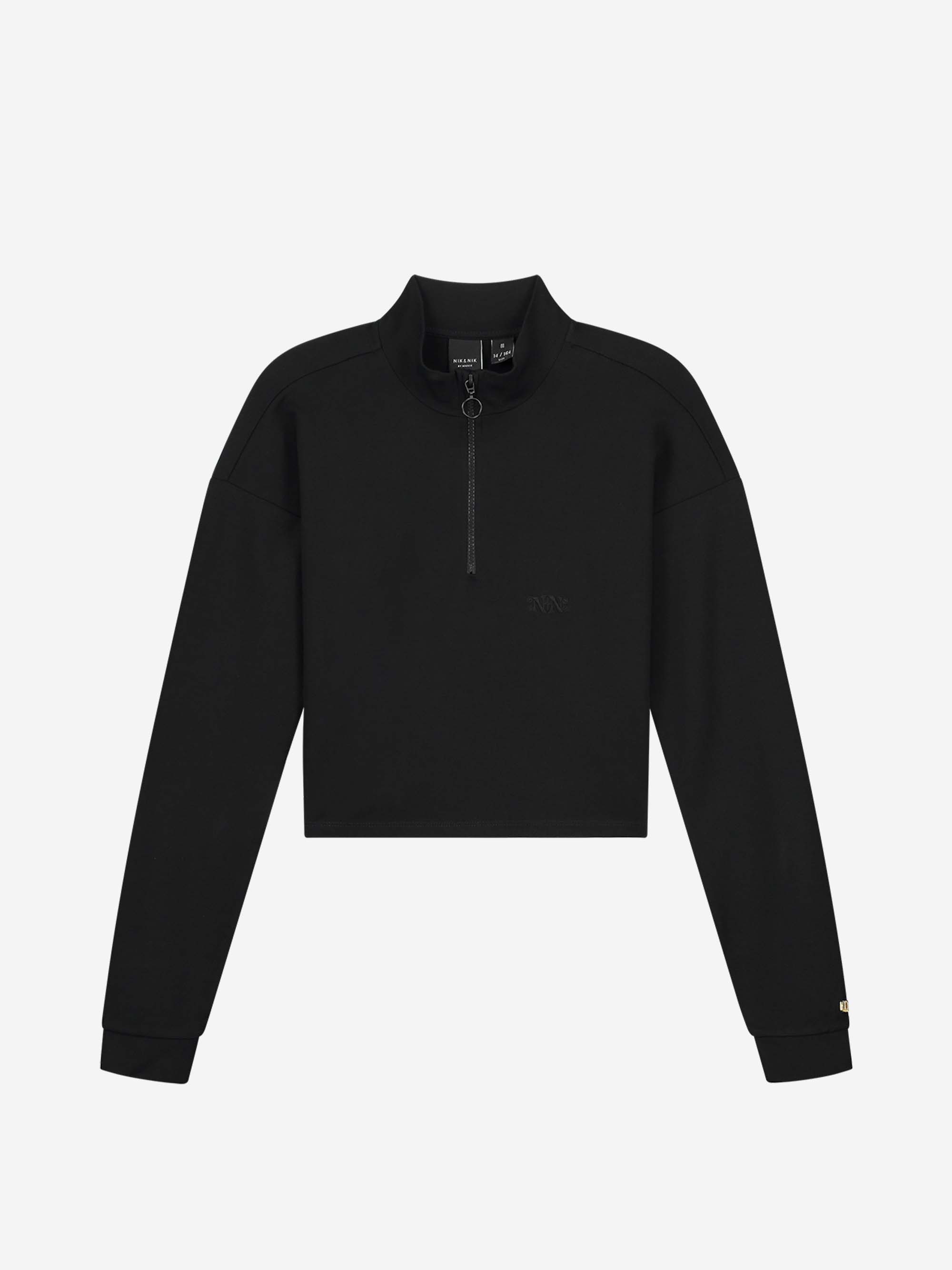 Cropped sweater with zipper 