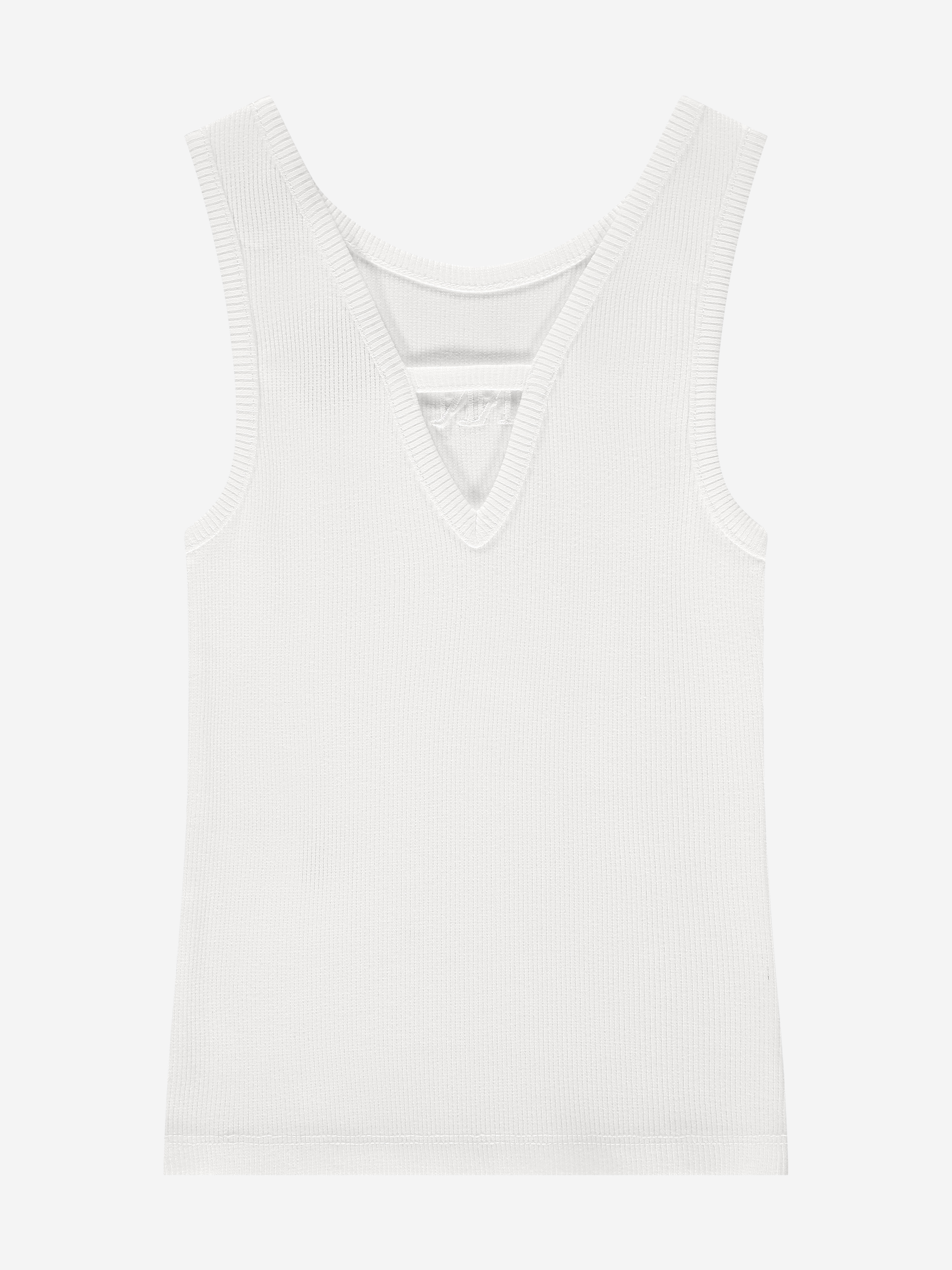 Ribbed top with embroidered logo
