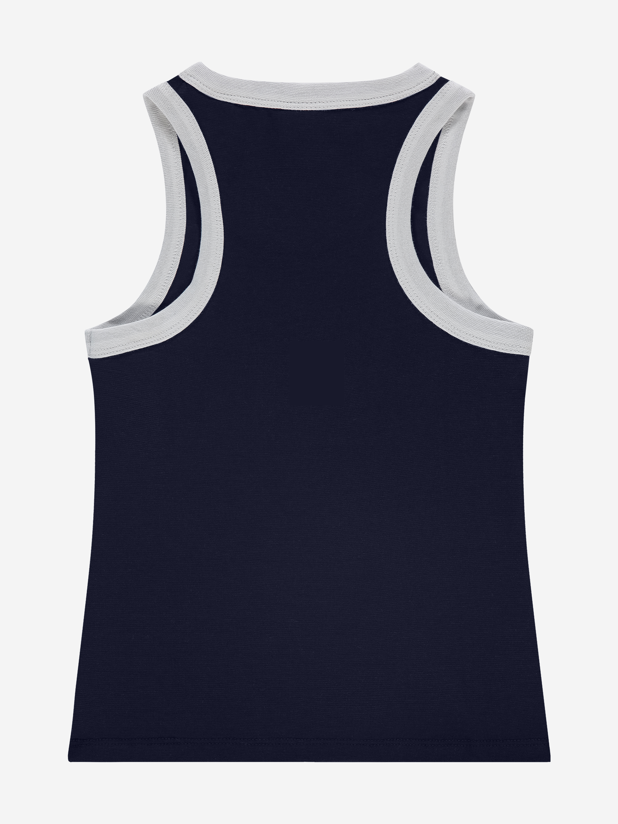 Aansluitende tank top met logo en biezen 