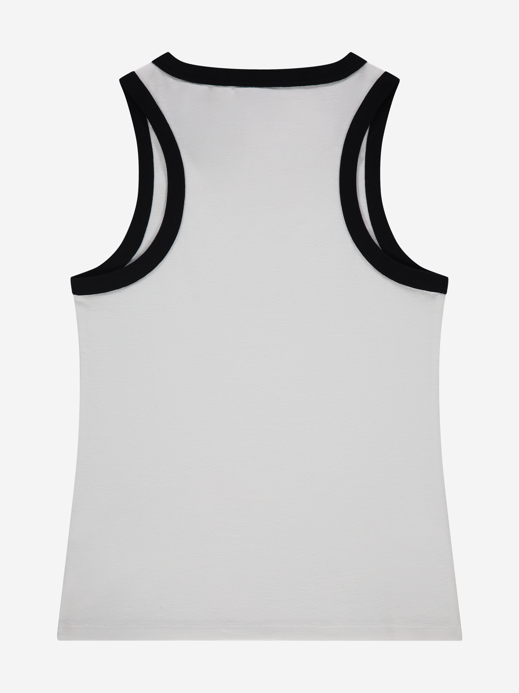 Aansluitende tank top met logo en biezen 