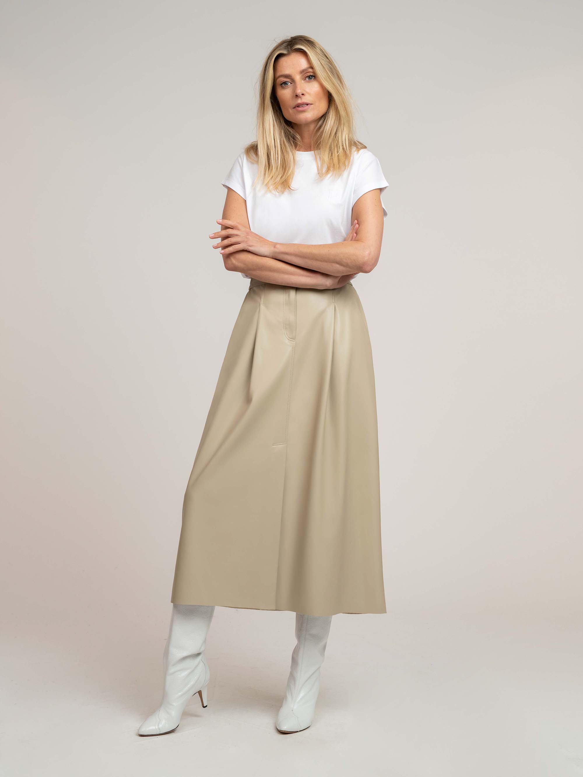 Vegan leather maxi skirt 