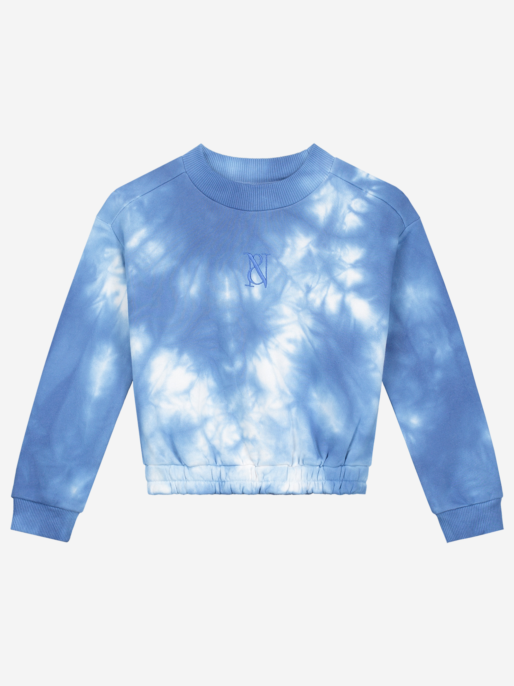 Korte sweater met tie-dye print
