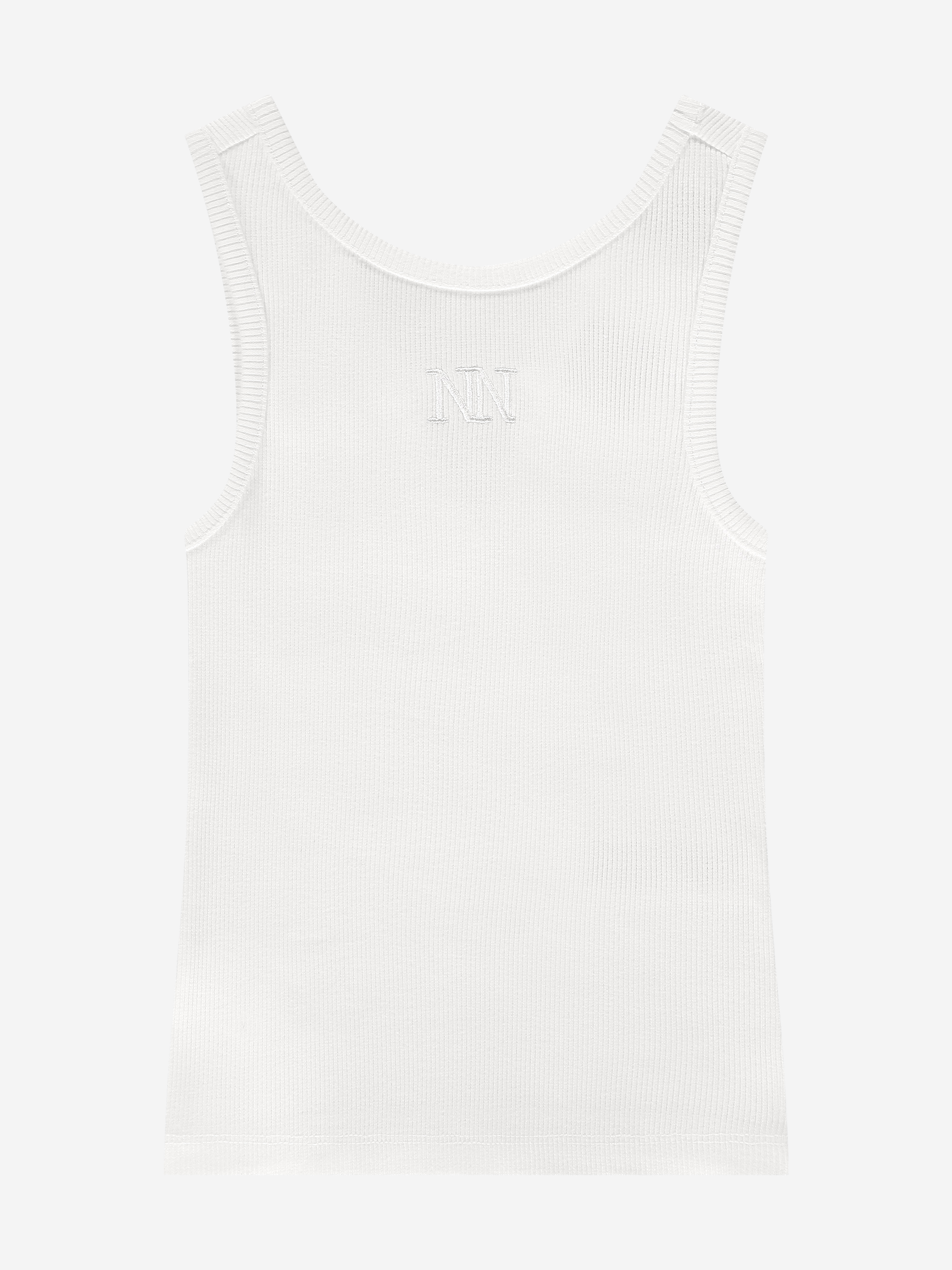 Ribbed top with embroidered logo