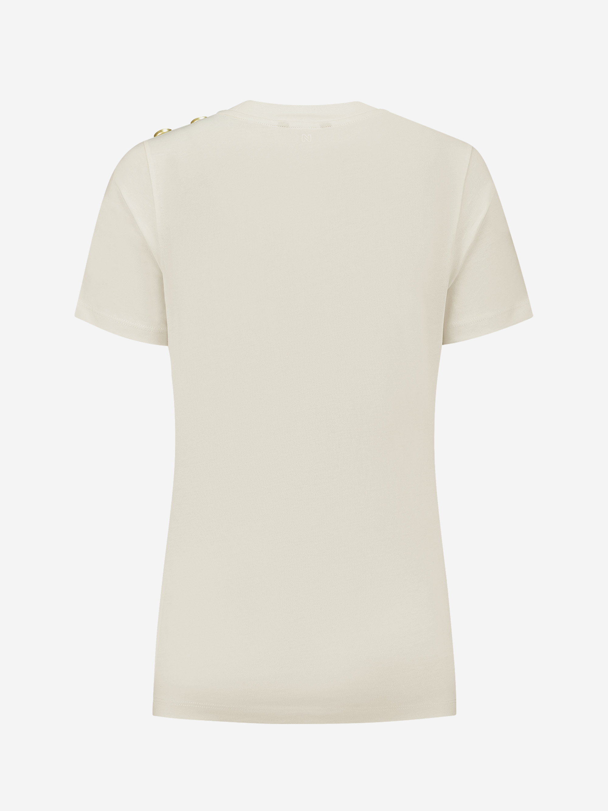 T-shirt with buttons on shoulder