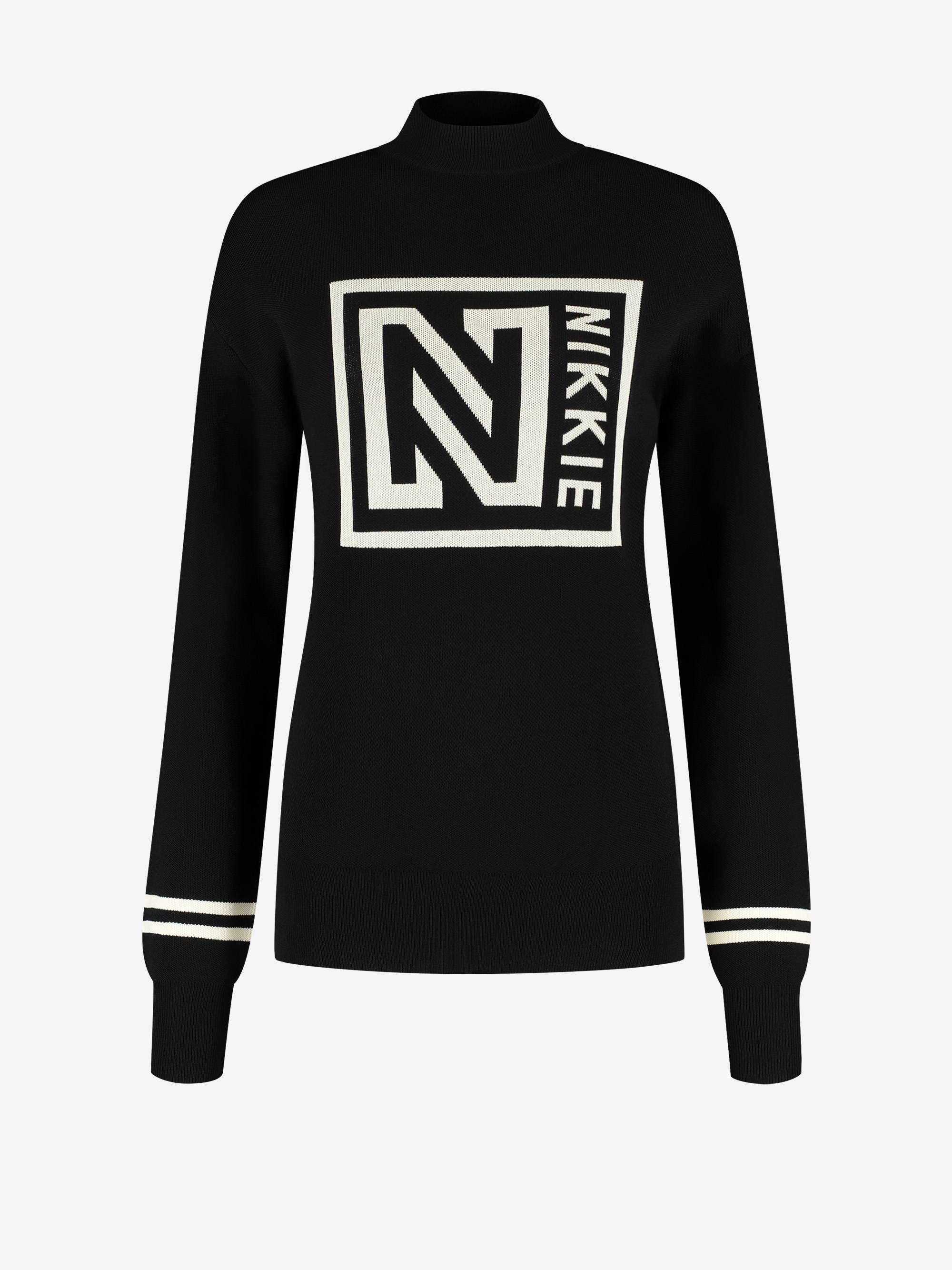 Sweater met hoge hals en logo