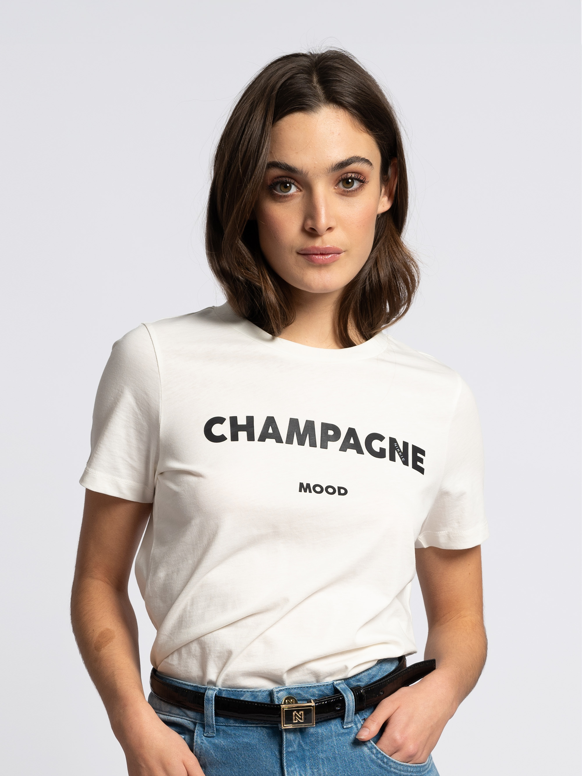 Basic T-shirt with text print