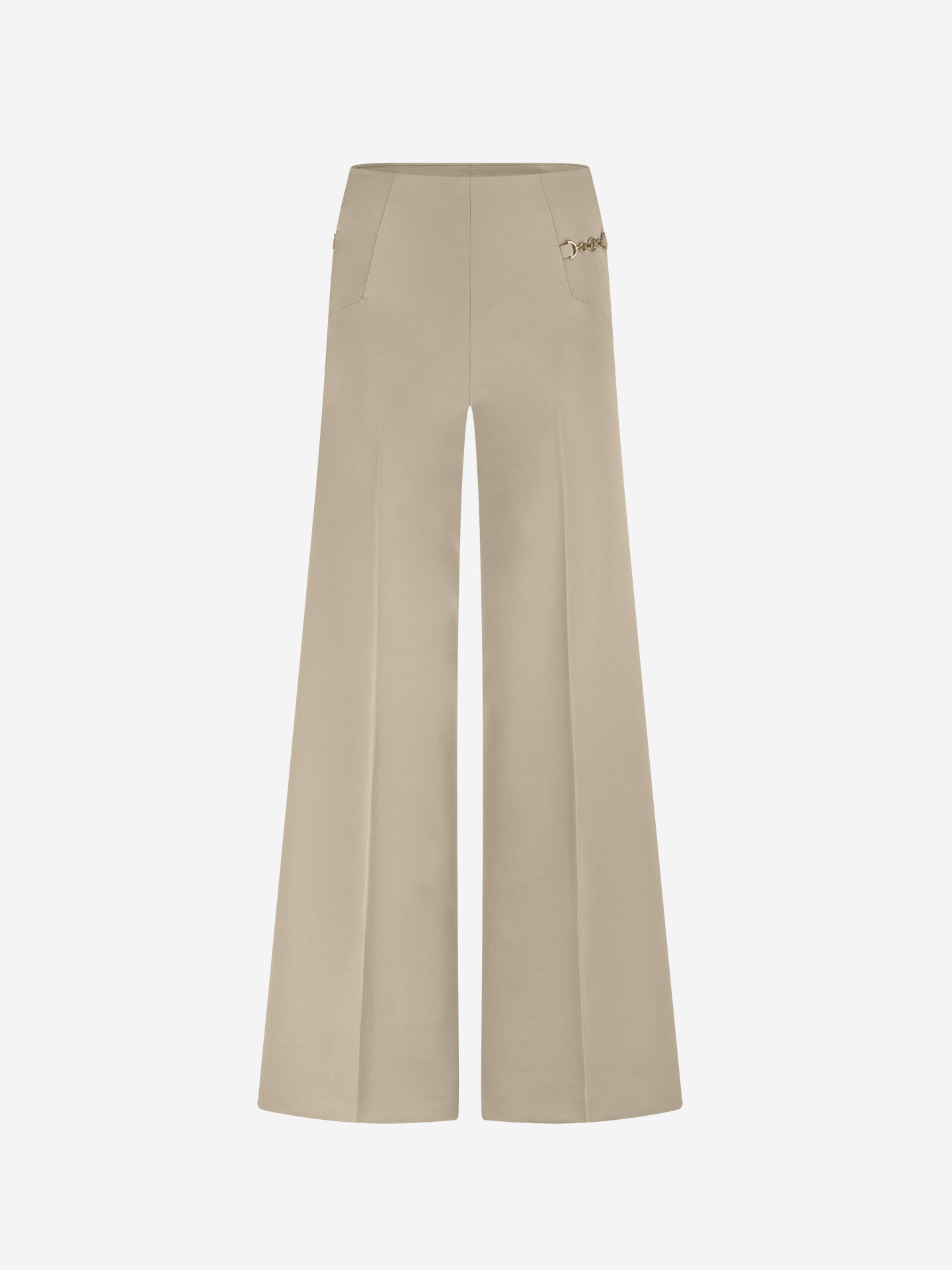 Wide-leg pants with chain details