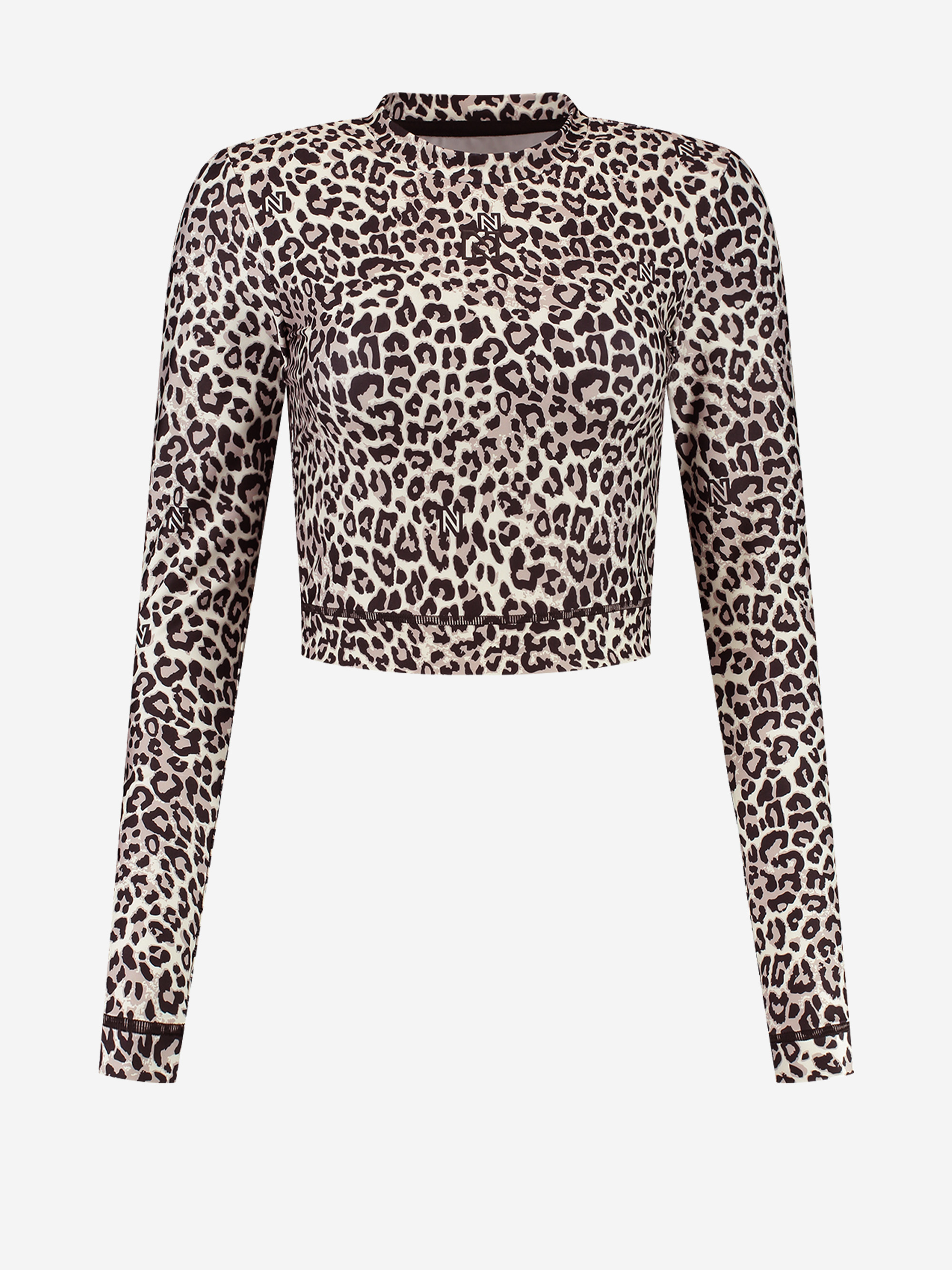 Cropped sport top with animal print