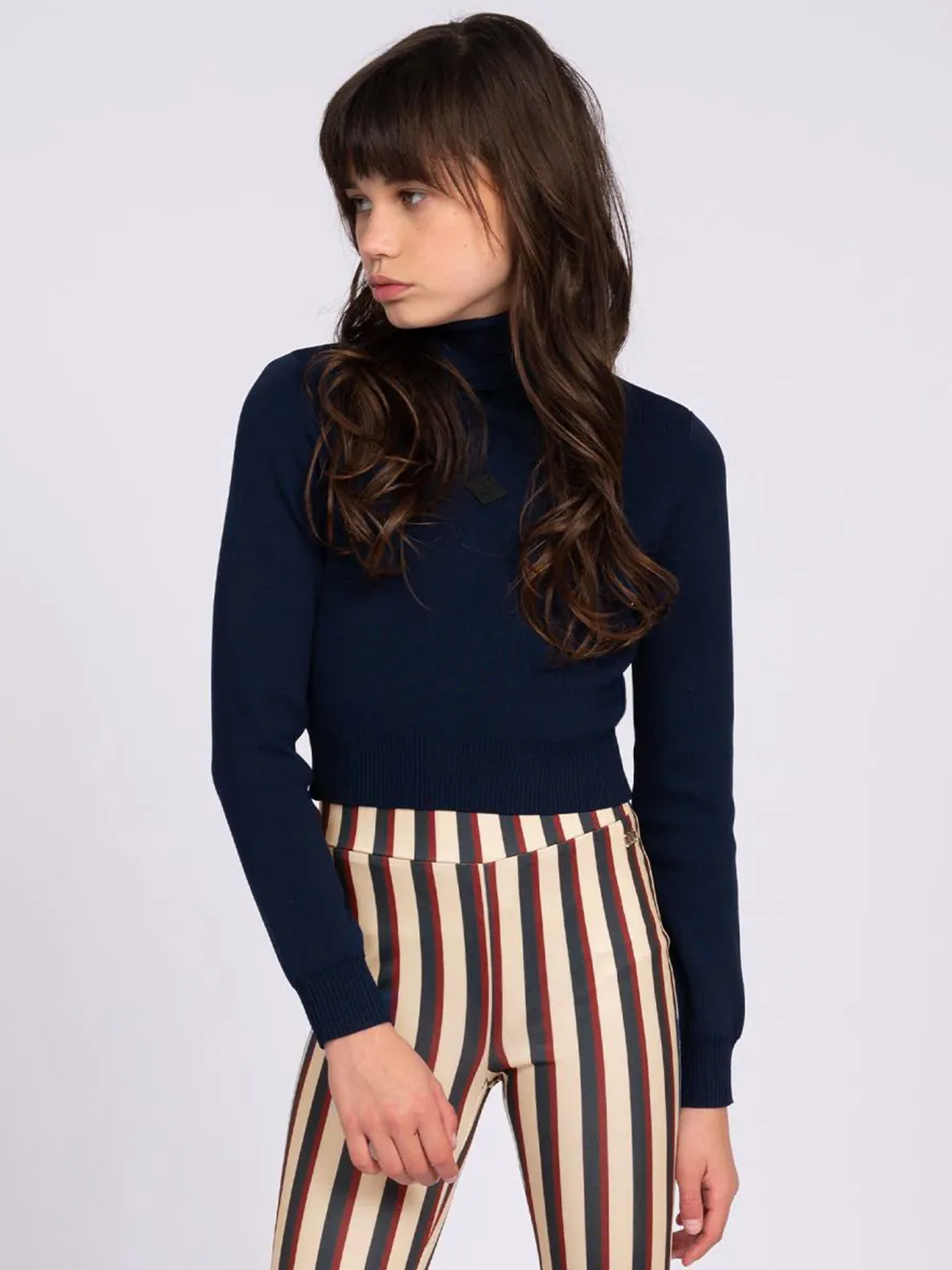 Fitted sweater with turtleneck 
