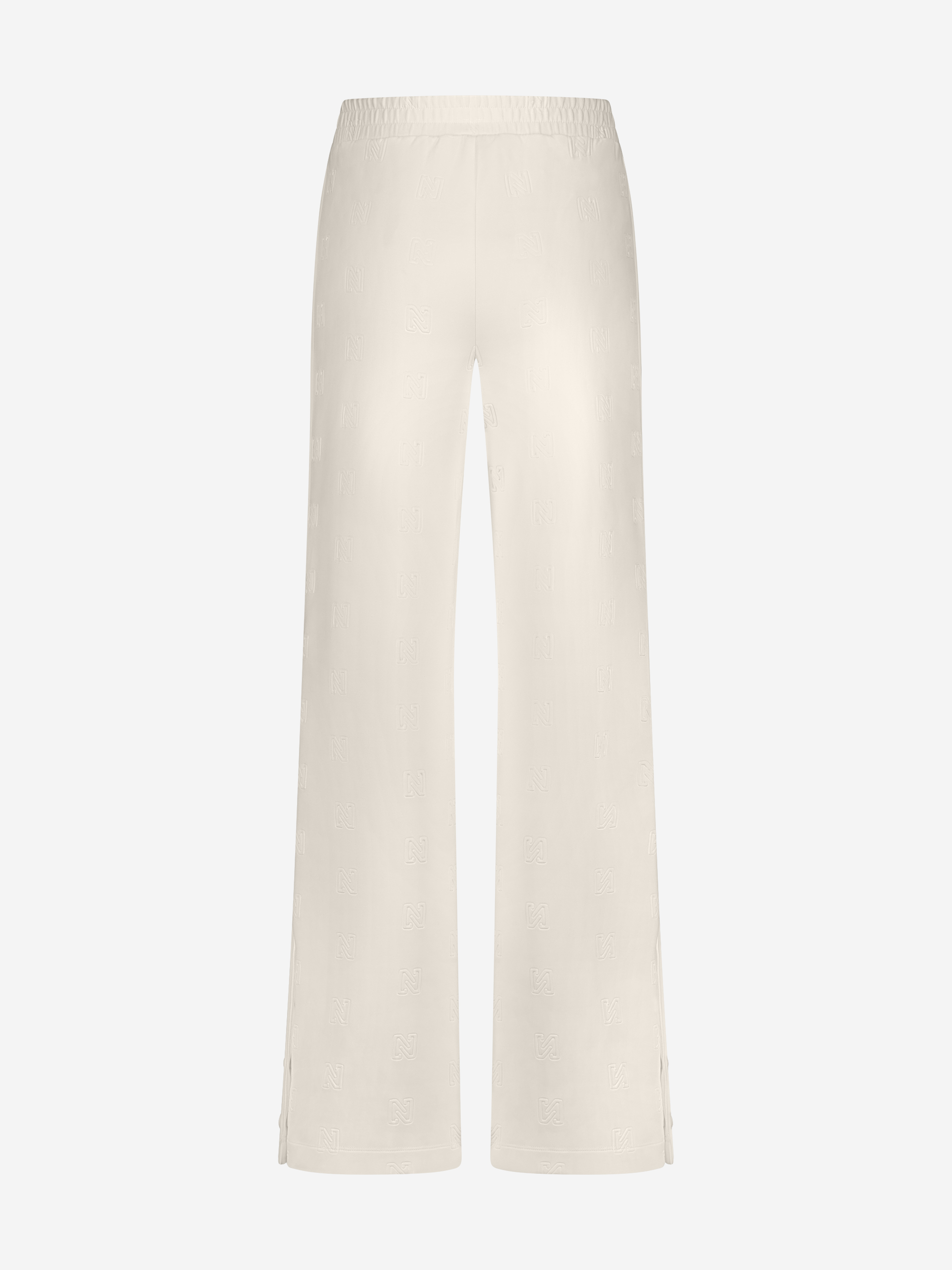 Losvallende broek met logo patroon en sierknopen